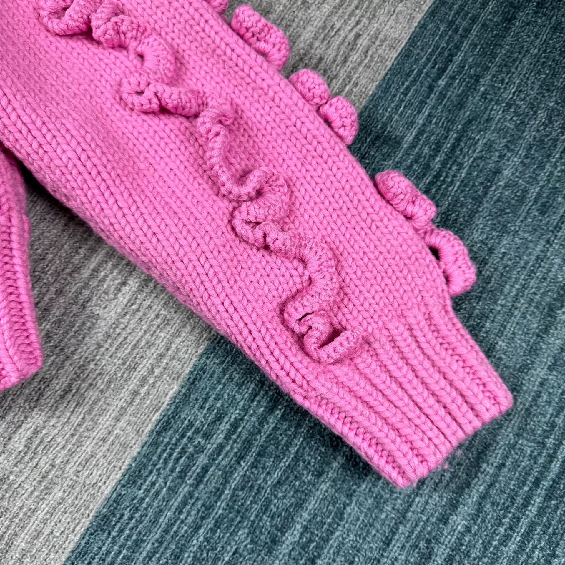 Vintage Pink Embellished Wool Long Sleeve Sweater Size M / US 6-8 / IT 42-44 - 4 Thumbnail