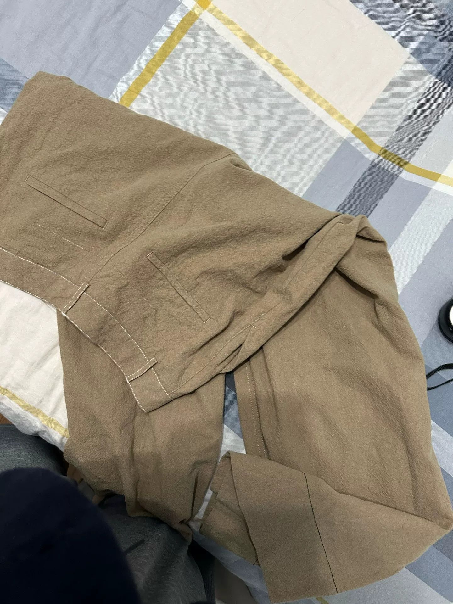 Japanese Brand Beige Cotton Linen Wide Leg Trousers Size US 28 / EU 44 - 4 Thumbnail