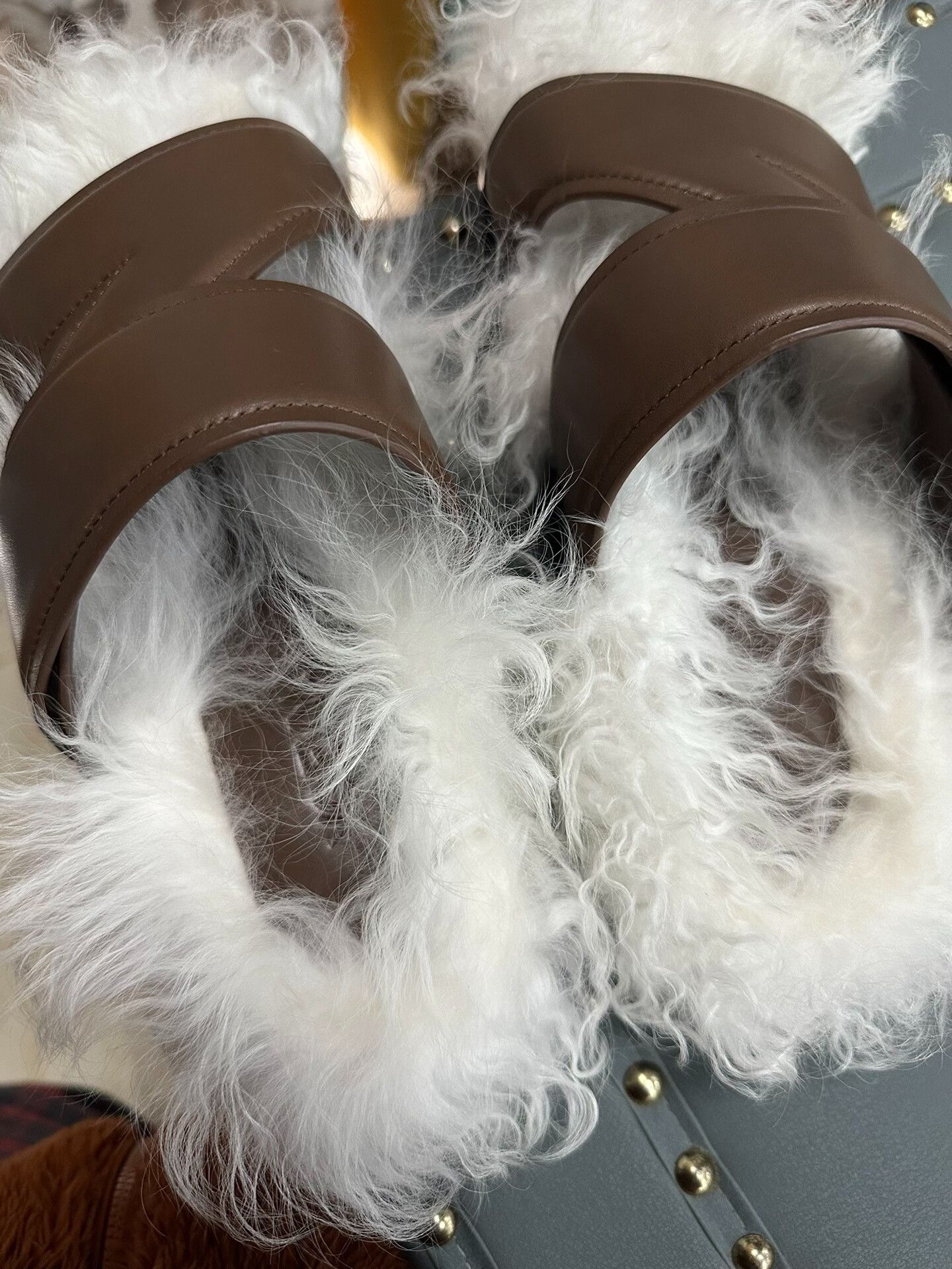 Japanese Brand YOEYYOU Fur-Lined Leather Sandals for Women Size US 6 / IT 36 - 4 Thumbnail