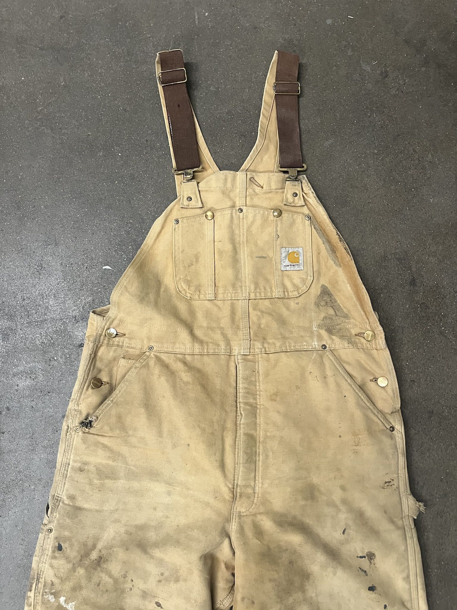 Carhartt × Vintage Vintgage 1990s Carhartt DIstrssed Double Knee Quilted Canvas Overalls Size XL Size US XL / EU 56 / 4 - 2 Thumbnail