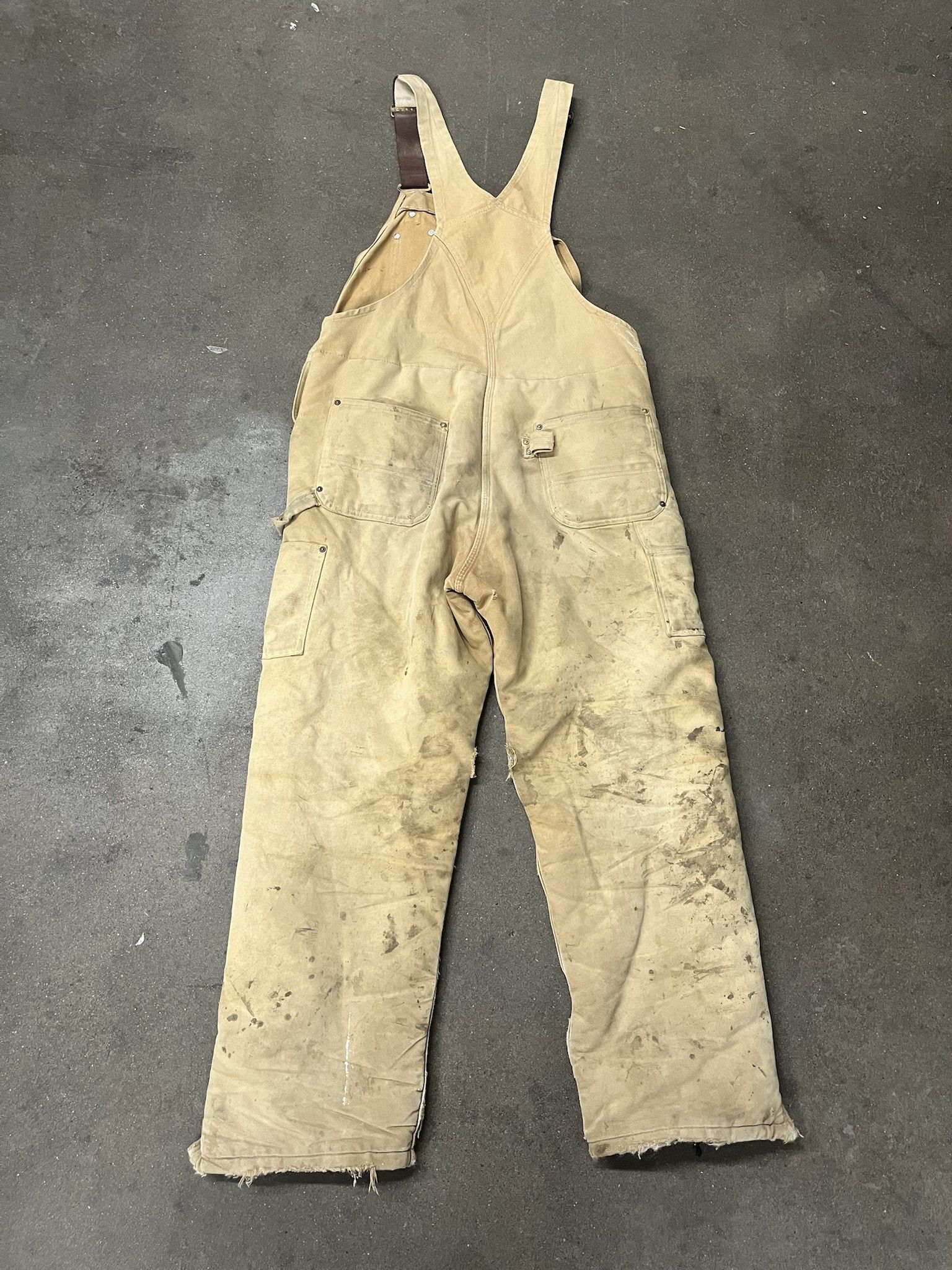 Carhartt × Vintage Vintgage 1990s Carhartt DIstrssed Double Knee Quilted Canvas Overalls Size XL Size US XL / EU 56 / 4 - 4 Thumbnail