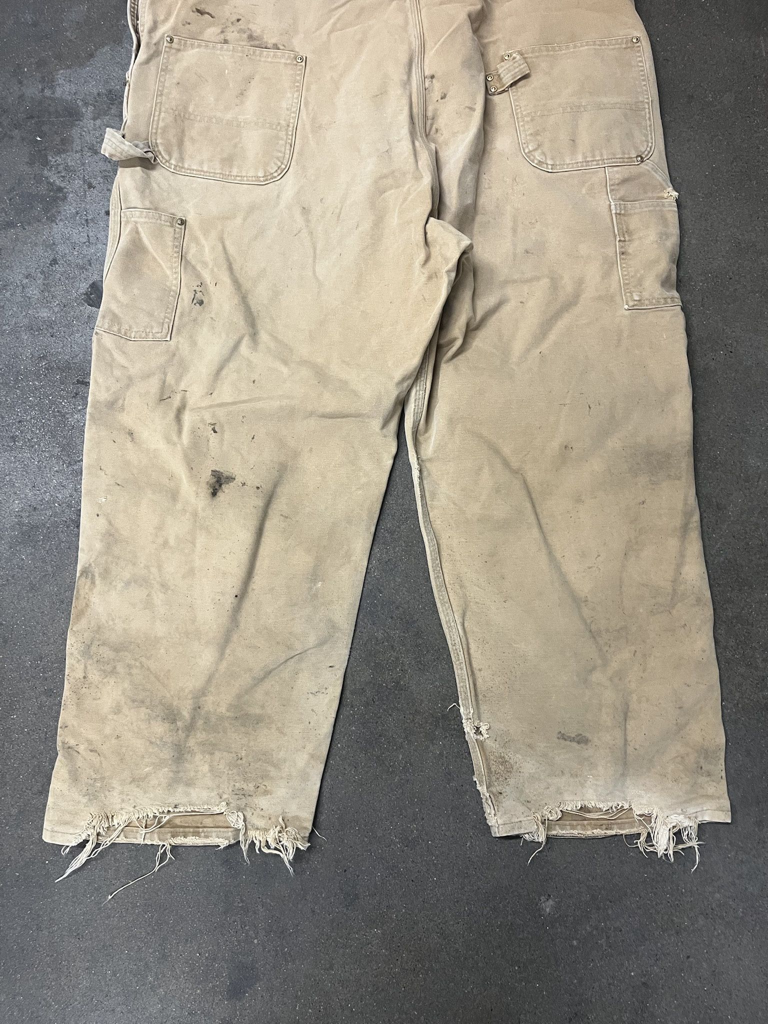 Carhartt × Vintage Vintage 1990s Carhartt Distressed Tan Double Knee Overalls Size XXL Size US XXL / EU 58 / 5 - 7 Thumbnail