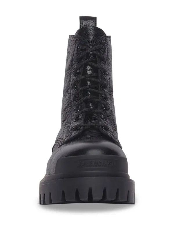 Balenciaga Strike Lace-Up Leather Boots Wrinkled Size US 6 / EU 39 - 4 Thumbnail