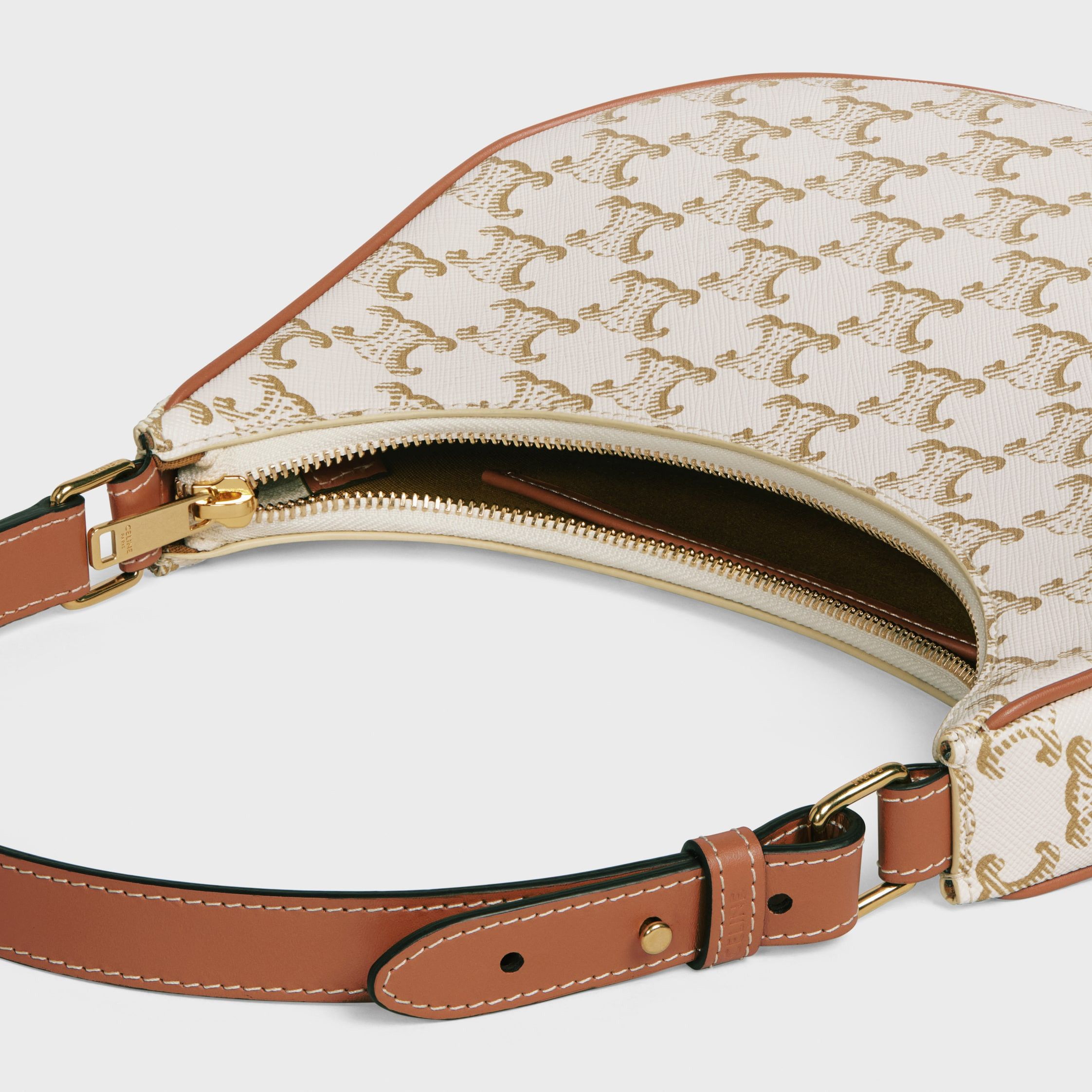 Celine AVA BAG IN TRIOMPHE CANVAS AND CALFSKIN WHITE Size ONE SIZE - 4 Thumbnail