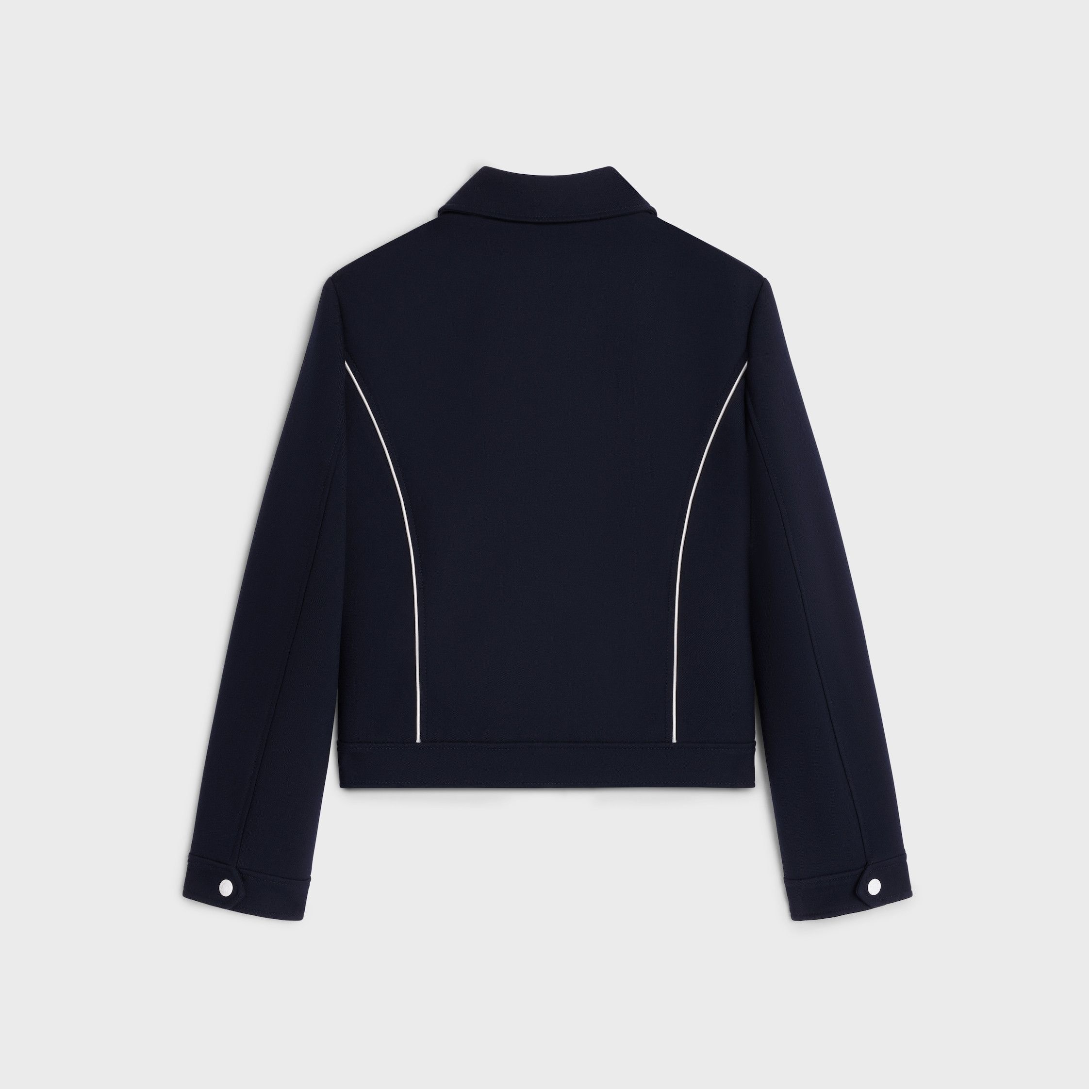 Celine CHELSEA BLOUSON JACKET IN GAUFFERED DOUBLE WOOL NAVY Size XXL / US 16-18 / IT 52-54 - 2 Thumbnail