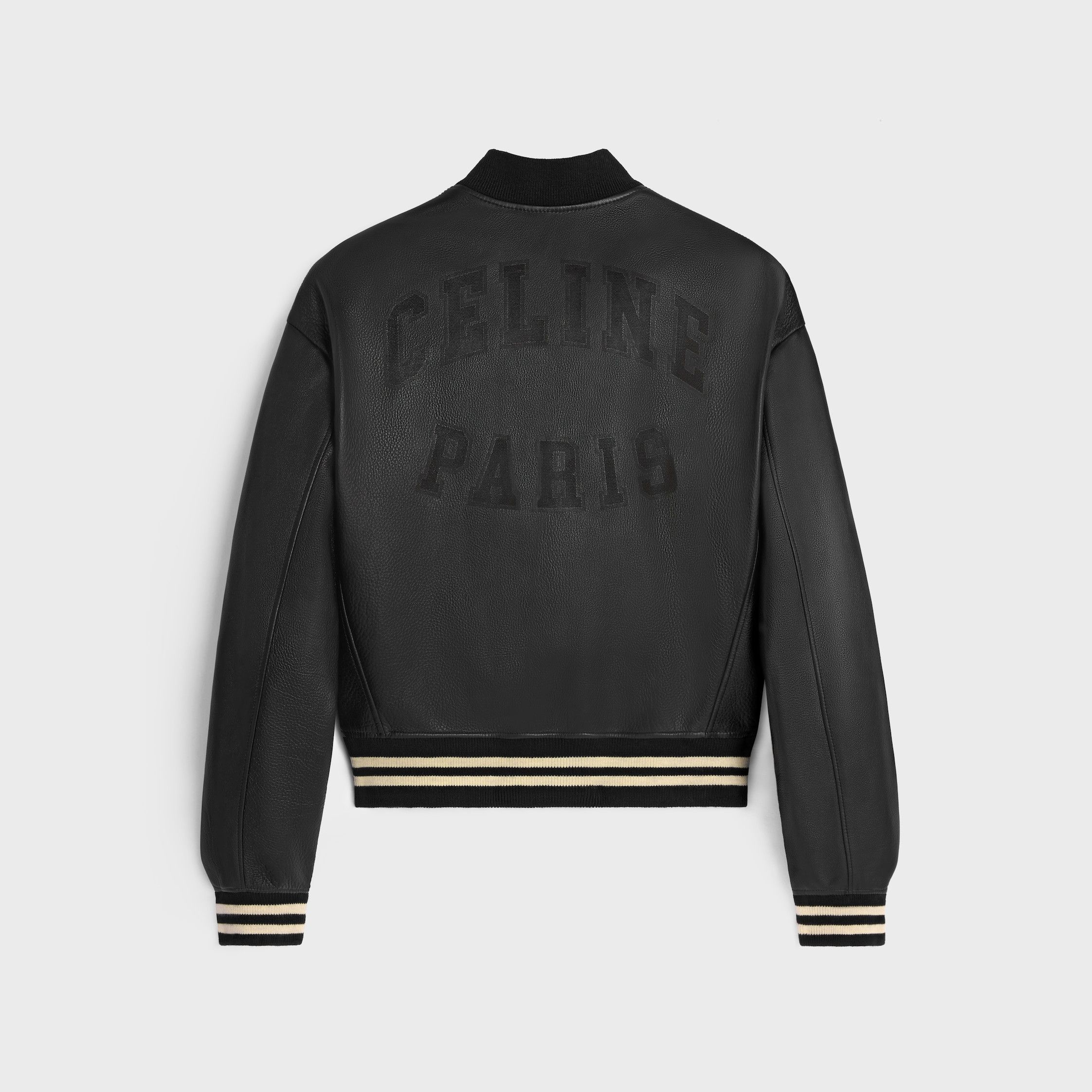 Celine CELINE PARIS TEDDY JACKET IN BUFFALO LEATHER BLACK/CREAM Size XL / US 12-14 / IT 48-50 - 2 Thumbnail