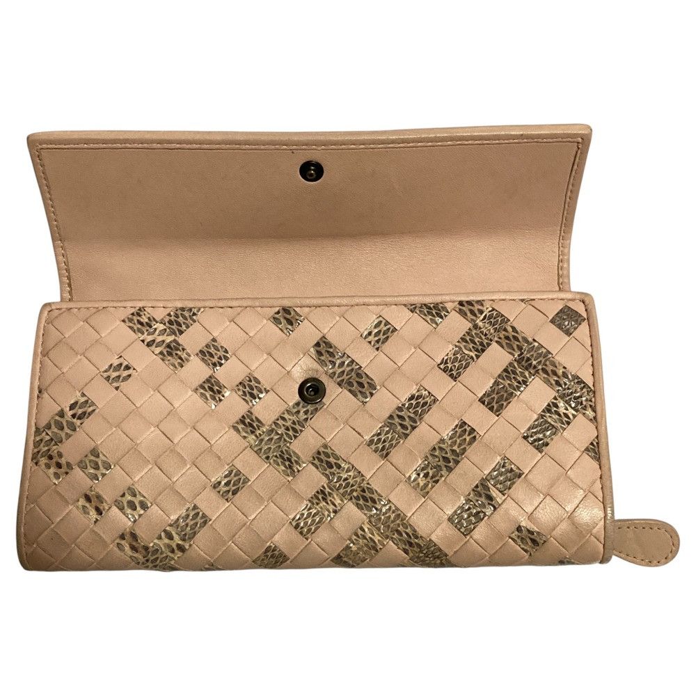 Bottega Veneta Bottega Veneta Bottega Veneta Intrecciato Python Long Wallet Leather Long Wallet DUTY FREE for USA Size ONE SIZE - 3 Thumbnail