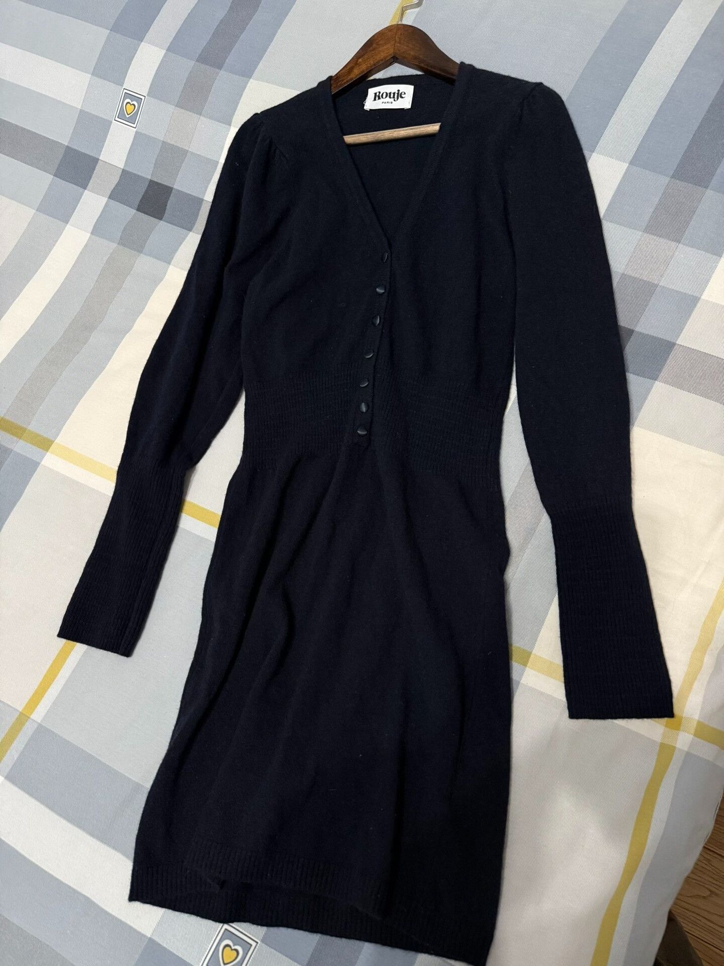 Rouje Knit Wool Dress in Dark Blue