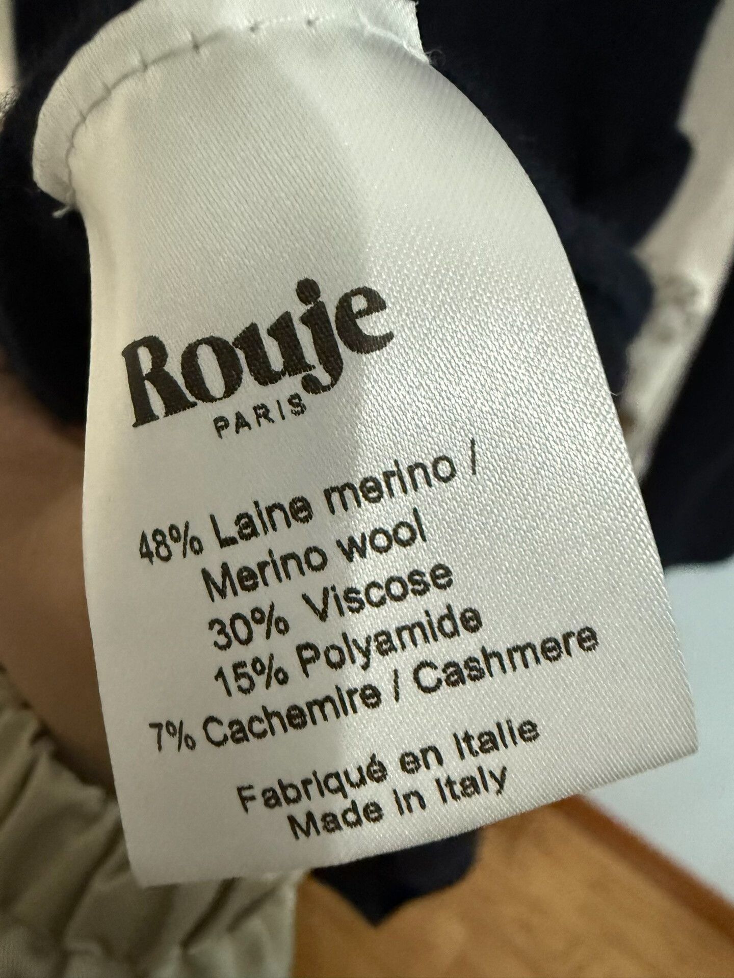Rouje Knit Wool Dress in Dark Blue