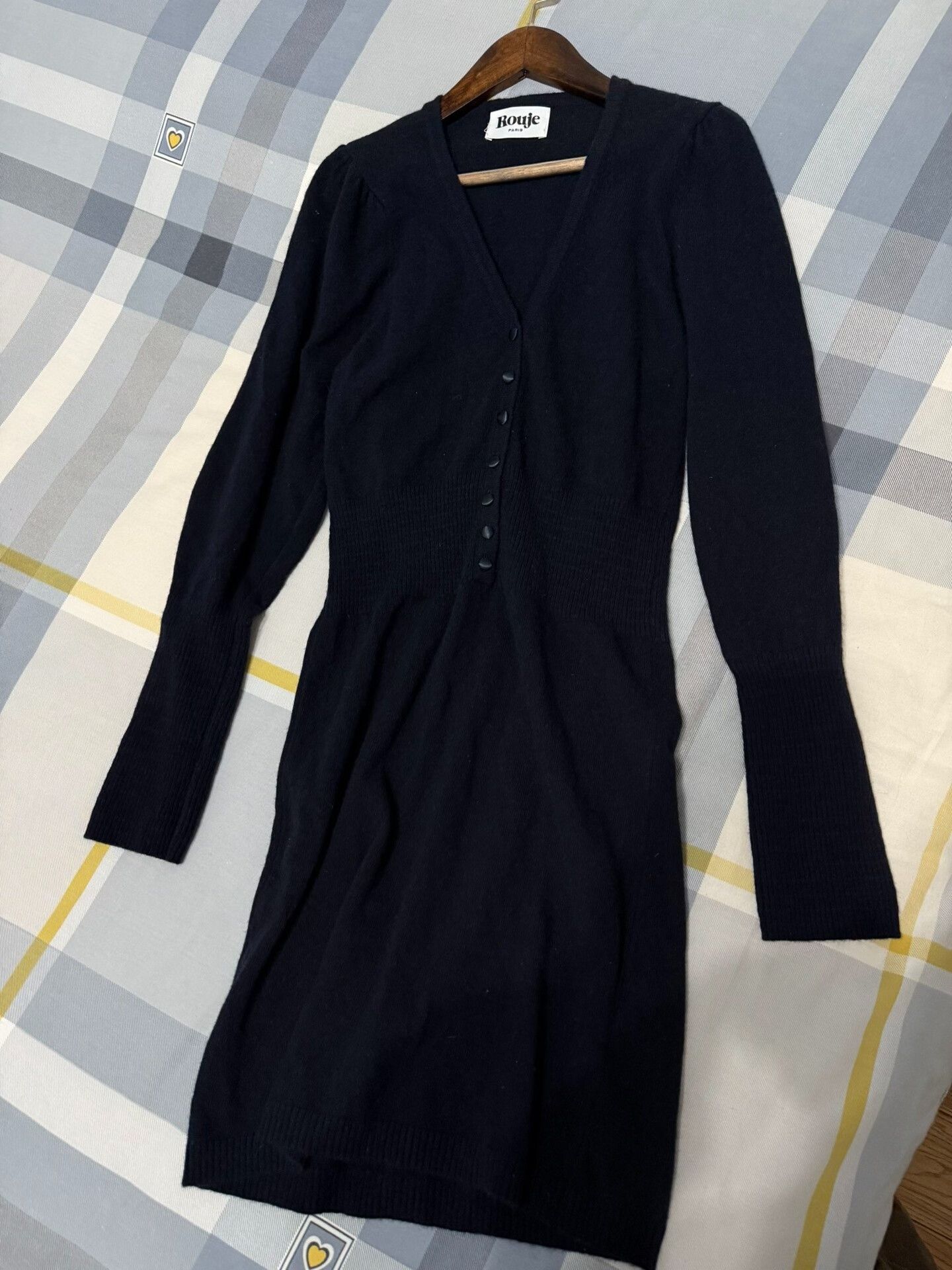 Rouje Knit Wool Dress in Dark Blue