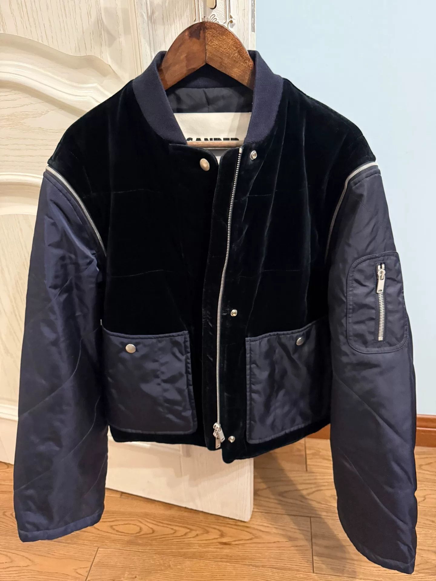 Jil Sander Jil Sander Velvet-Panel Removable Sleeve Jacket Size S / US 4 / IT 40 - 6 Thumbnail