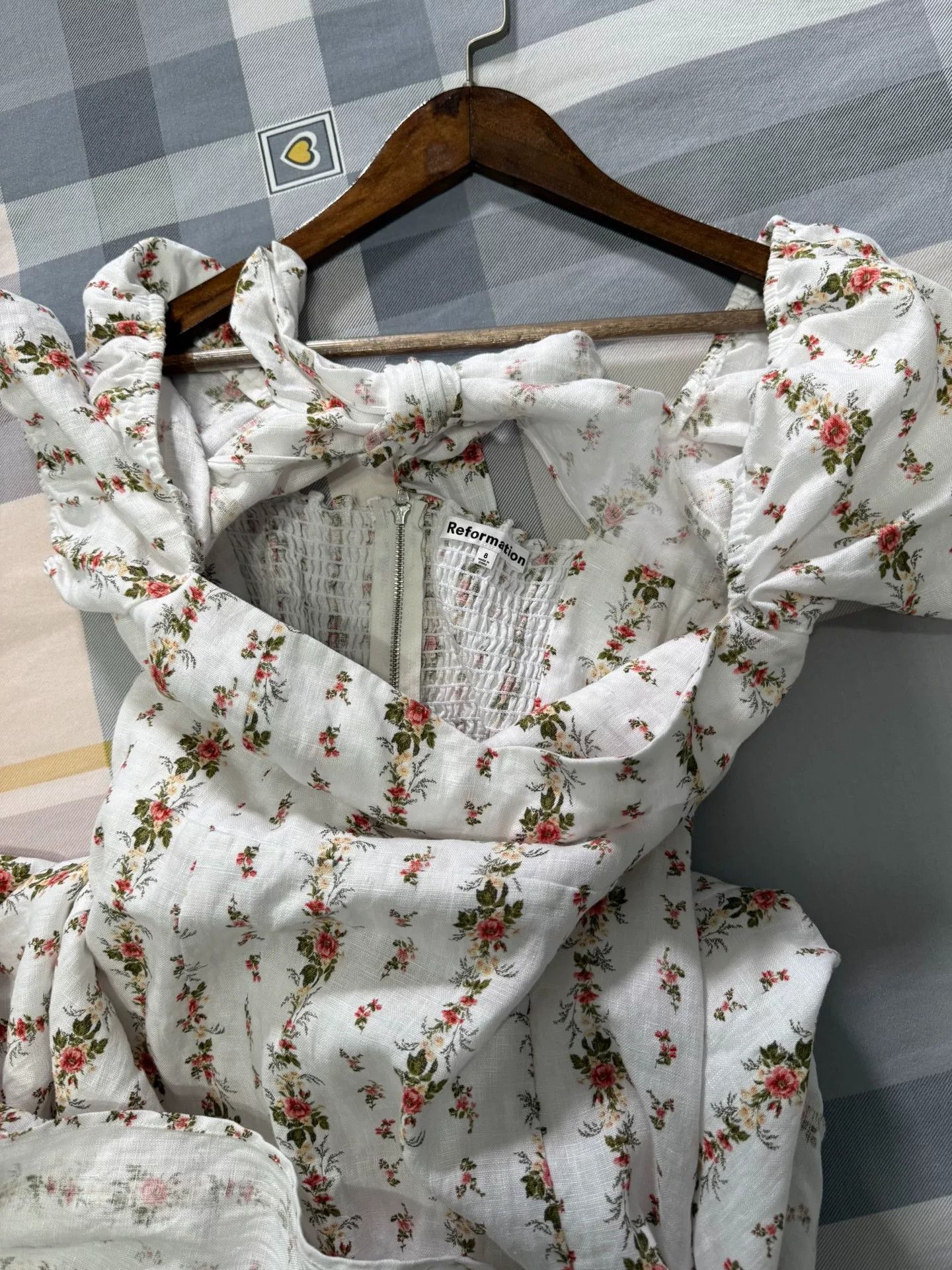 Reformation Floral Ruffled Linen Midi Dress Size M / US 6-8 / IT 42-44 - 5 Thumbnail