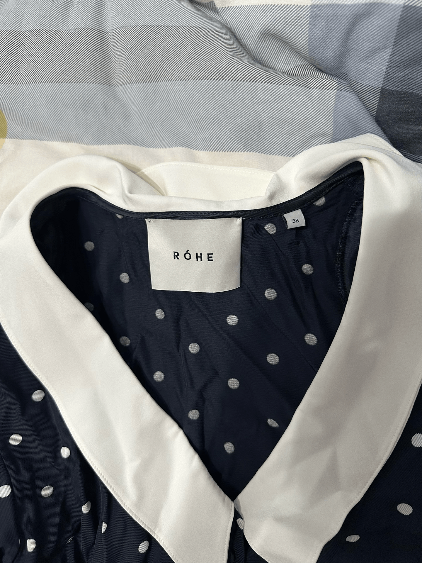 Rohe Navy Polka Dot Bubble Sleeve Shirt Size S / US 4 / IT 40 - 3 Thumbnail