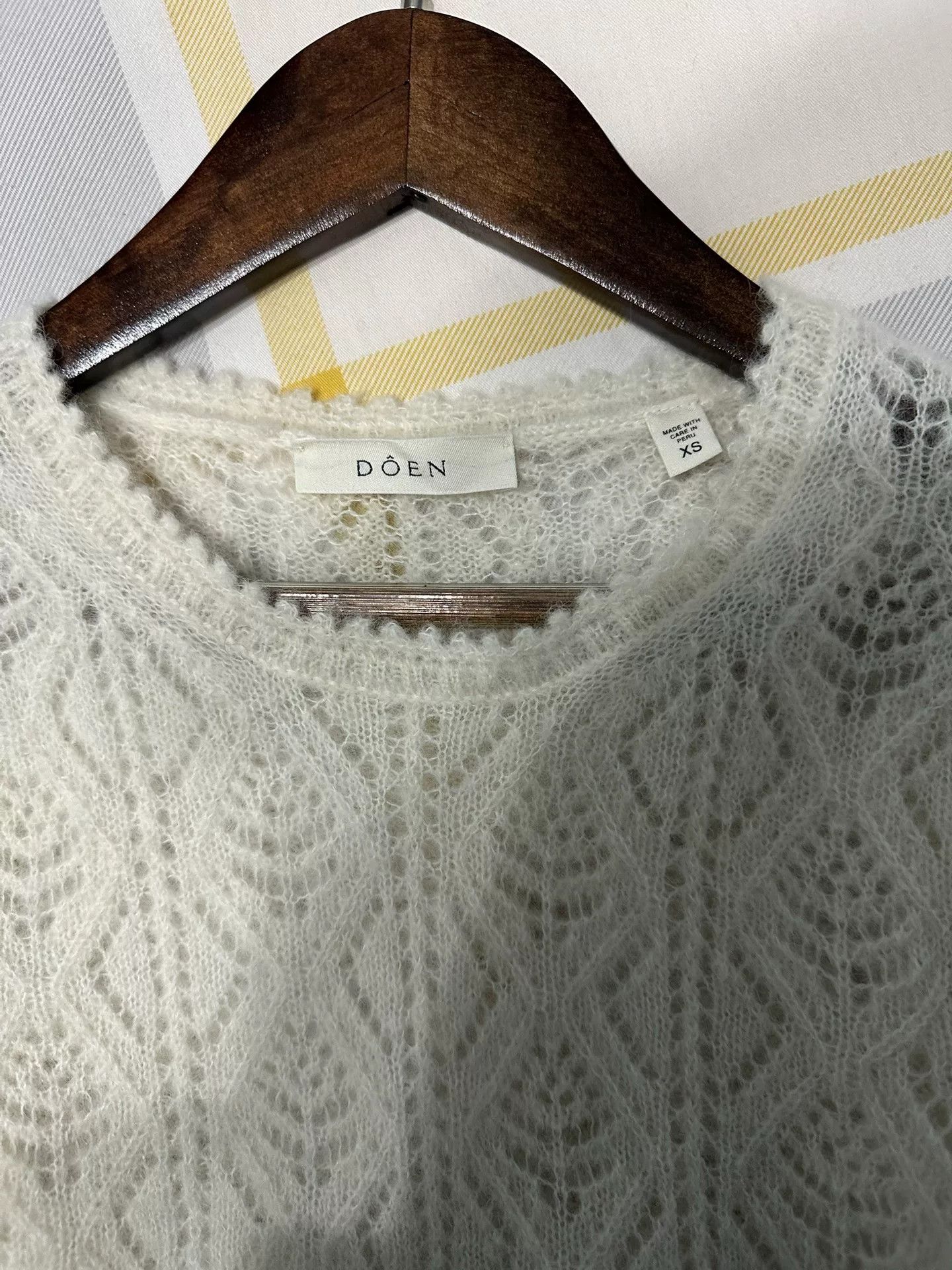DOEN White Knitted Short Sleeve Sweater Size S / US 4 / IT 40 - 3 Thumbnail