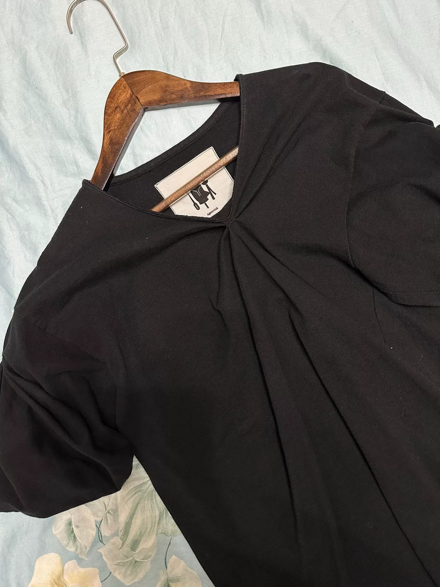Aganovich AGANOVICH Short Sleeve Black Top Size S / US 4 / IT 40 - 2 Thumbnail