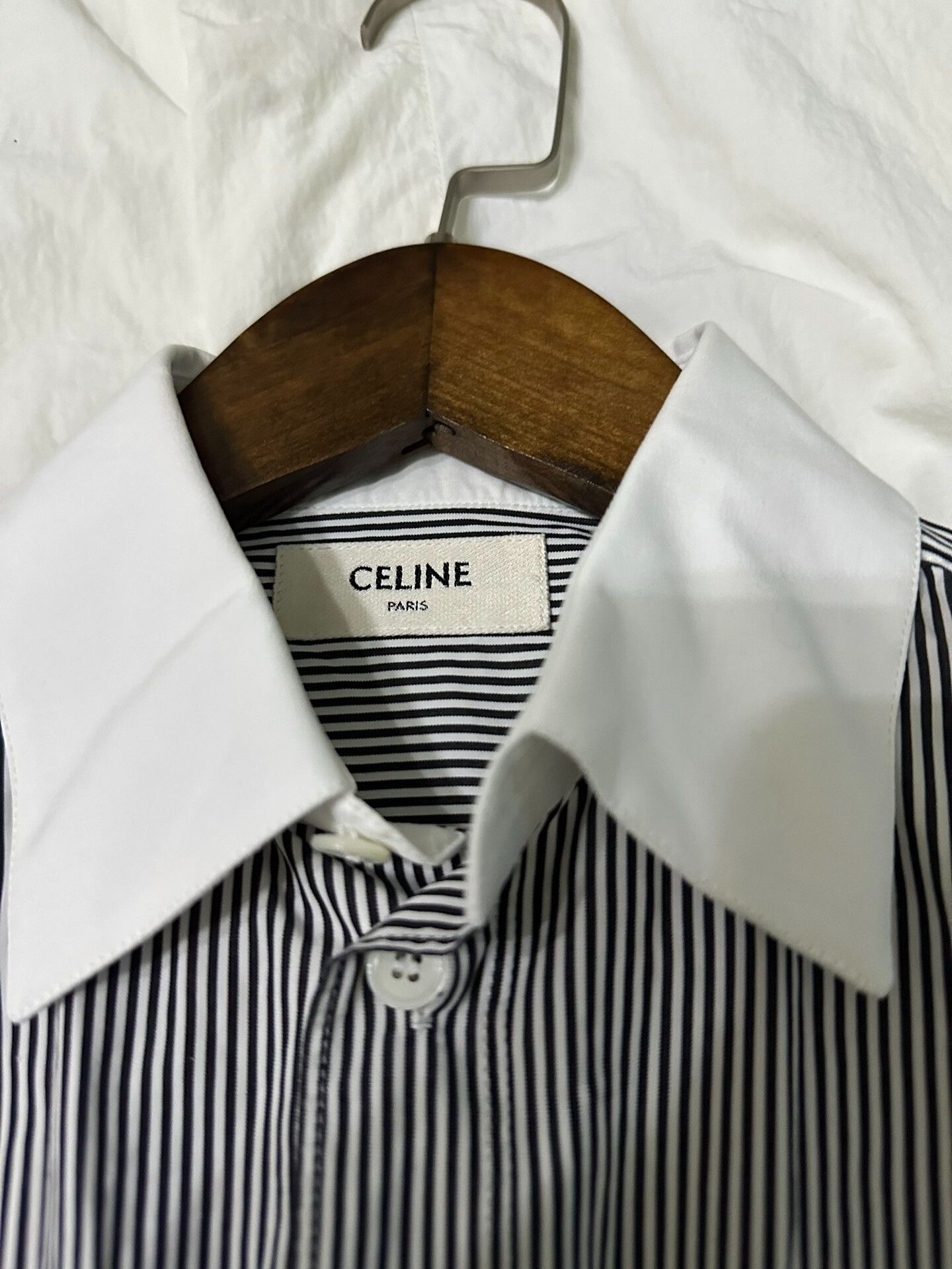 Celine Celine Black and White Striped Shirt Size S / US 4 / IT 40 - 3 Thumbnail