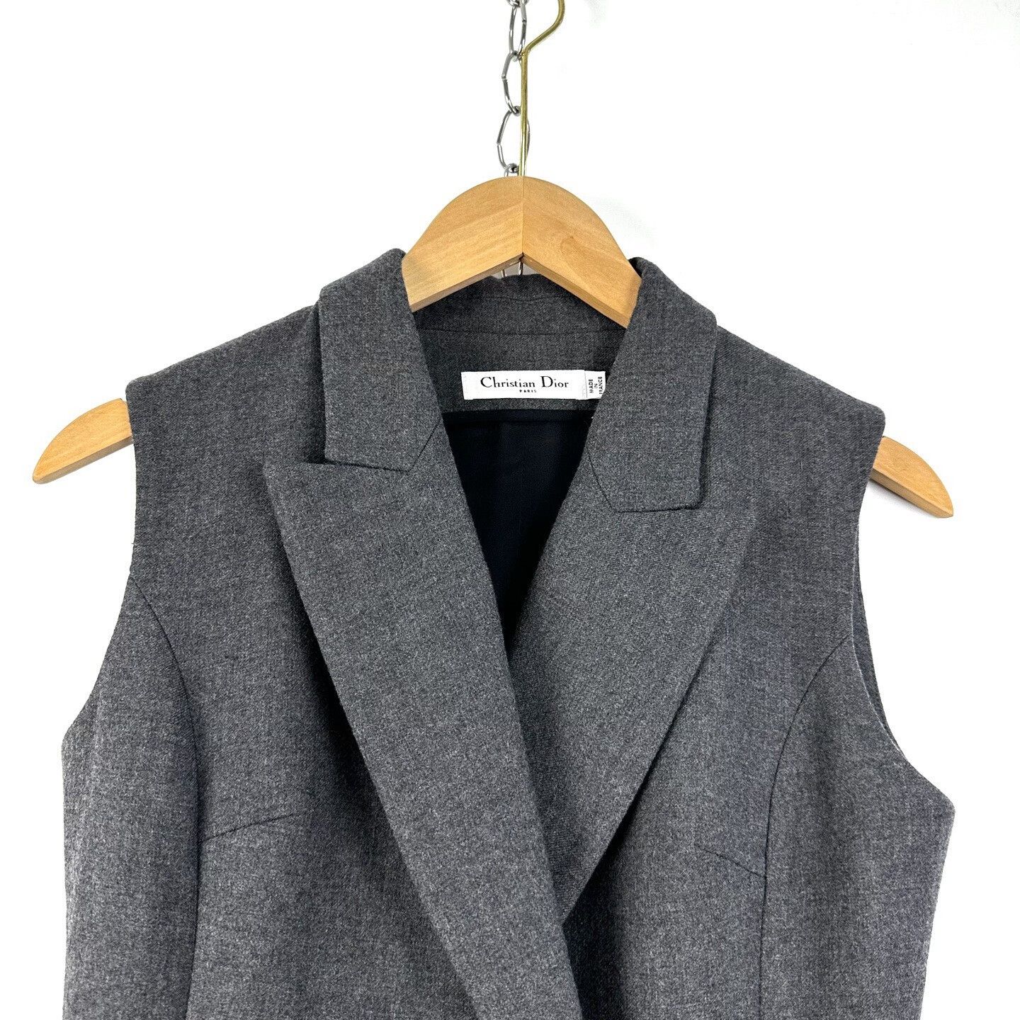 Dior Dior Gray Irregular Mid-Length Sleeveless Coat Size M / US 6-8 / IT 42-44 - 2 Thumbnail