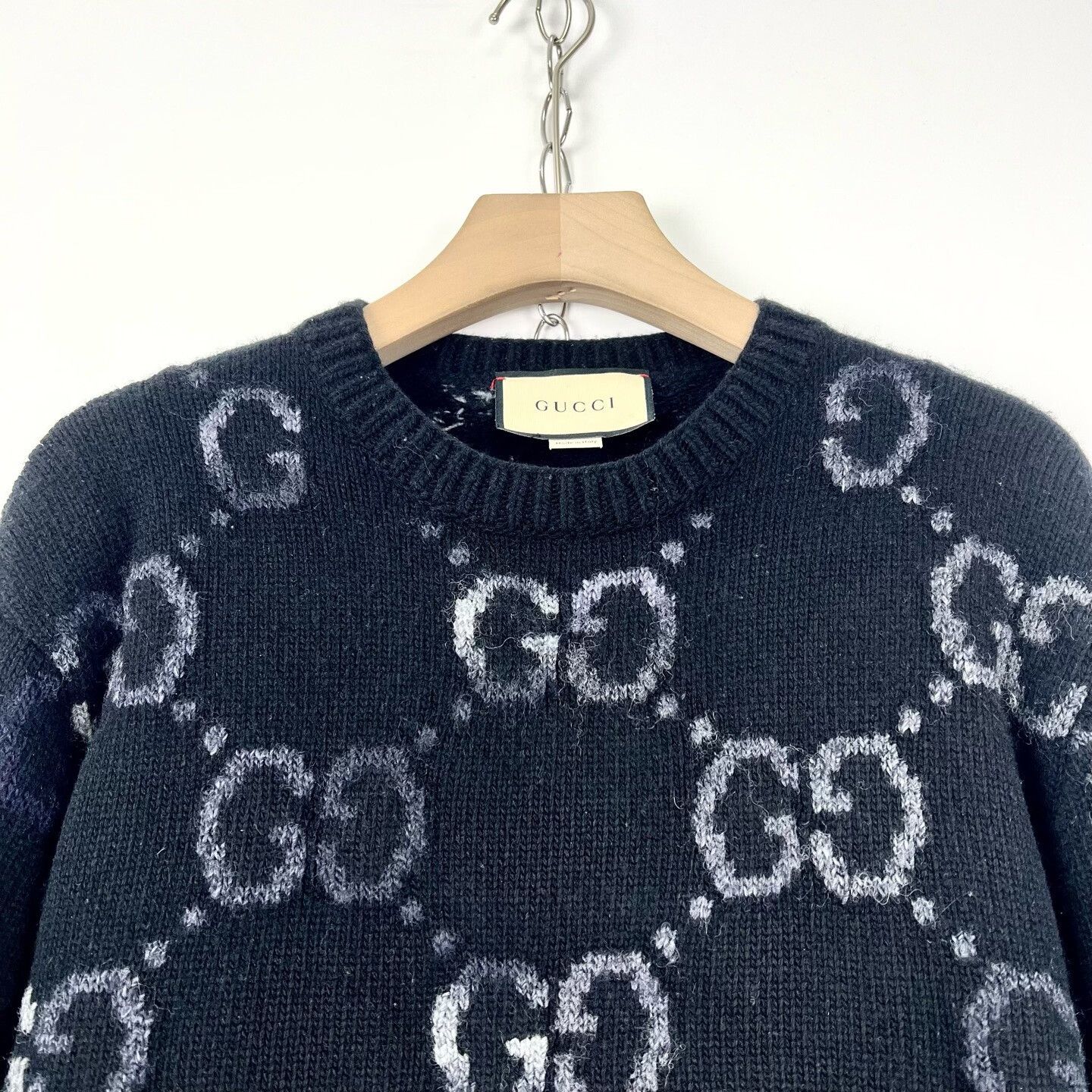 Gucci Gucci Black Gradient GG Wool Sweater Size US L / EU 52-54 / 3 - 3 Thumbnail