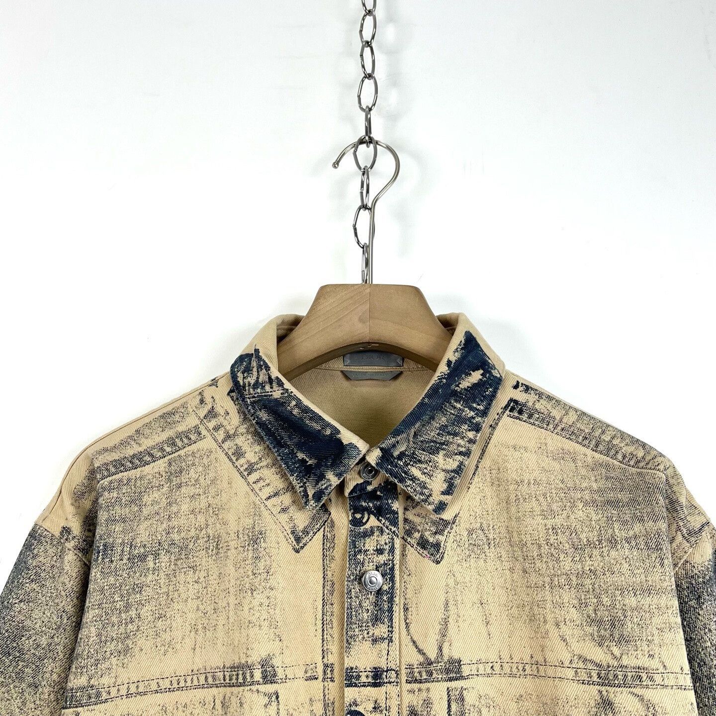 Dior Dior Beige Distressed Gradient Denim Jacket Size US M / EU 48-50 / 2 - 3 Thumbnail