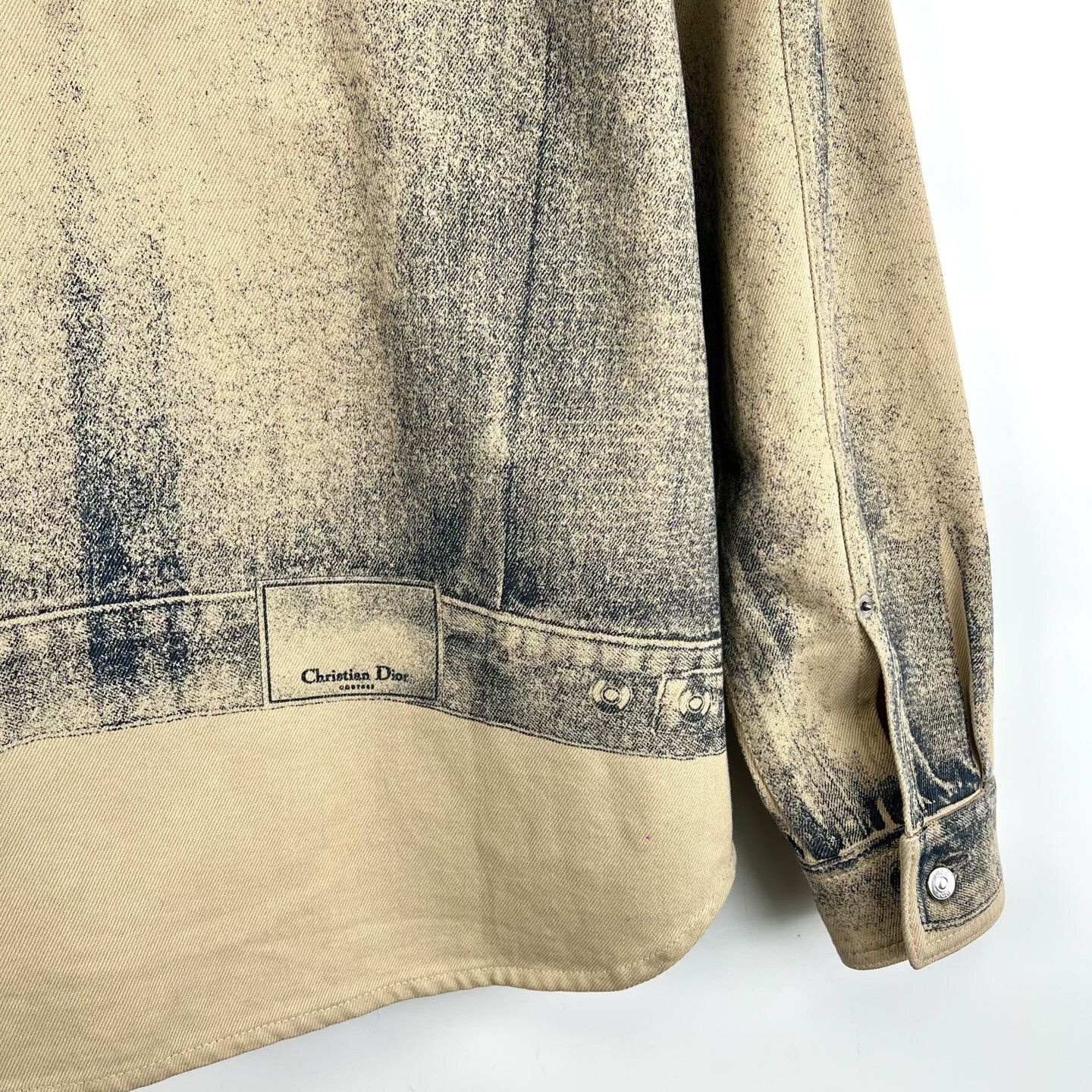 Dior Dior Beige Distressed Gradient Denim Jacket Size US M / EU 48-50 / 2 - 6 Thumbnail