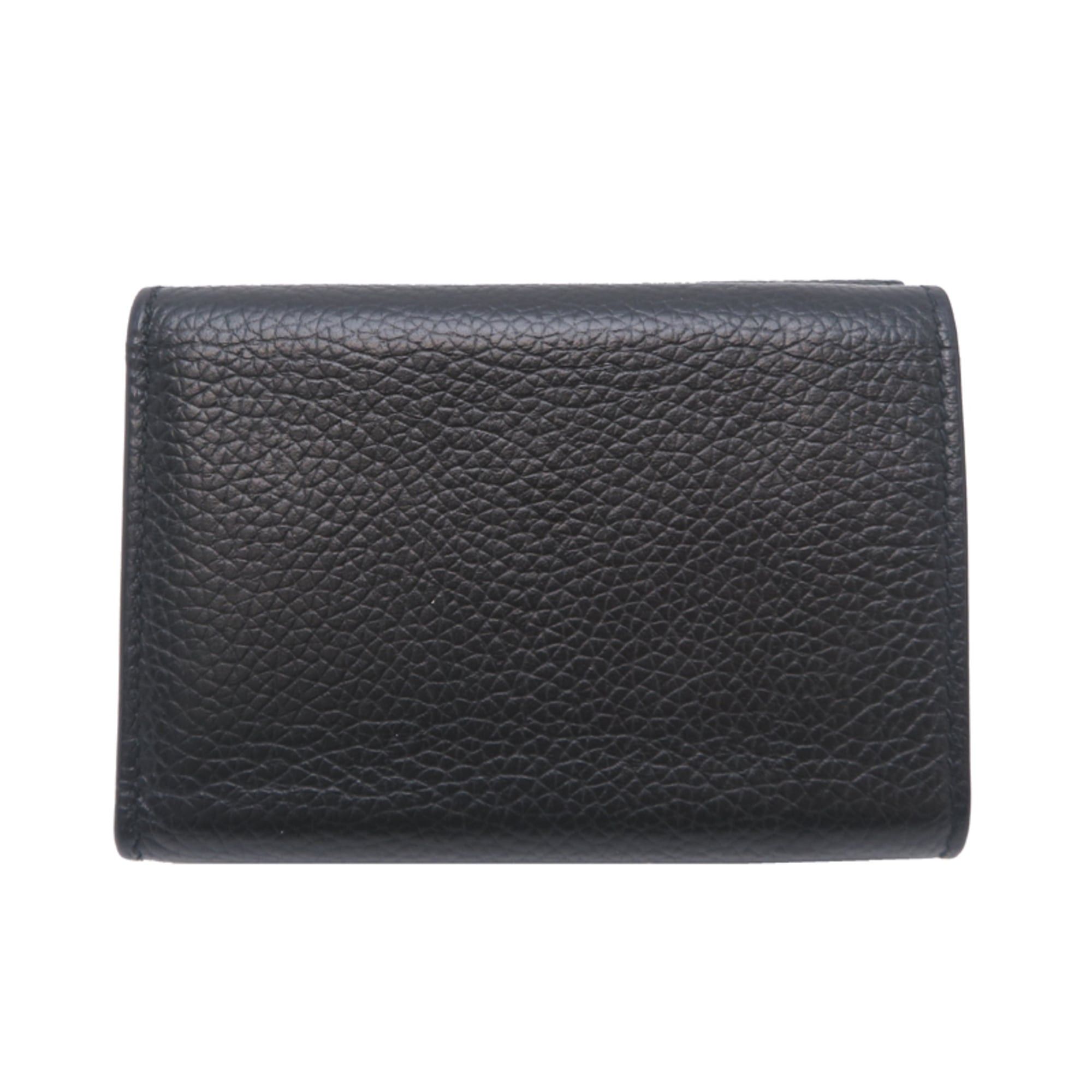 Balenciaga Balenciaga Cash Mini Wallet, Women's and Men's Tri-fold Wallet 594312, Calfskin, Black Size ONE SIZE - 2 Thumbnail