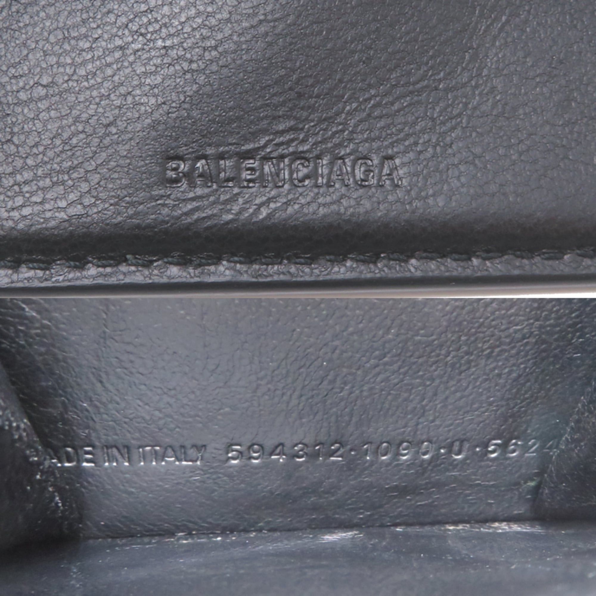 Balenciaga Balenciaga Cash Mini Wallet, Women's and Men's Tri-fold Wallet 594312, Calfskin, Black Size ONE SIZE - 8 Thumbnail