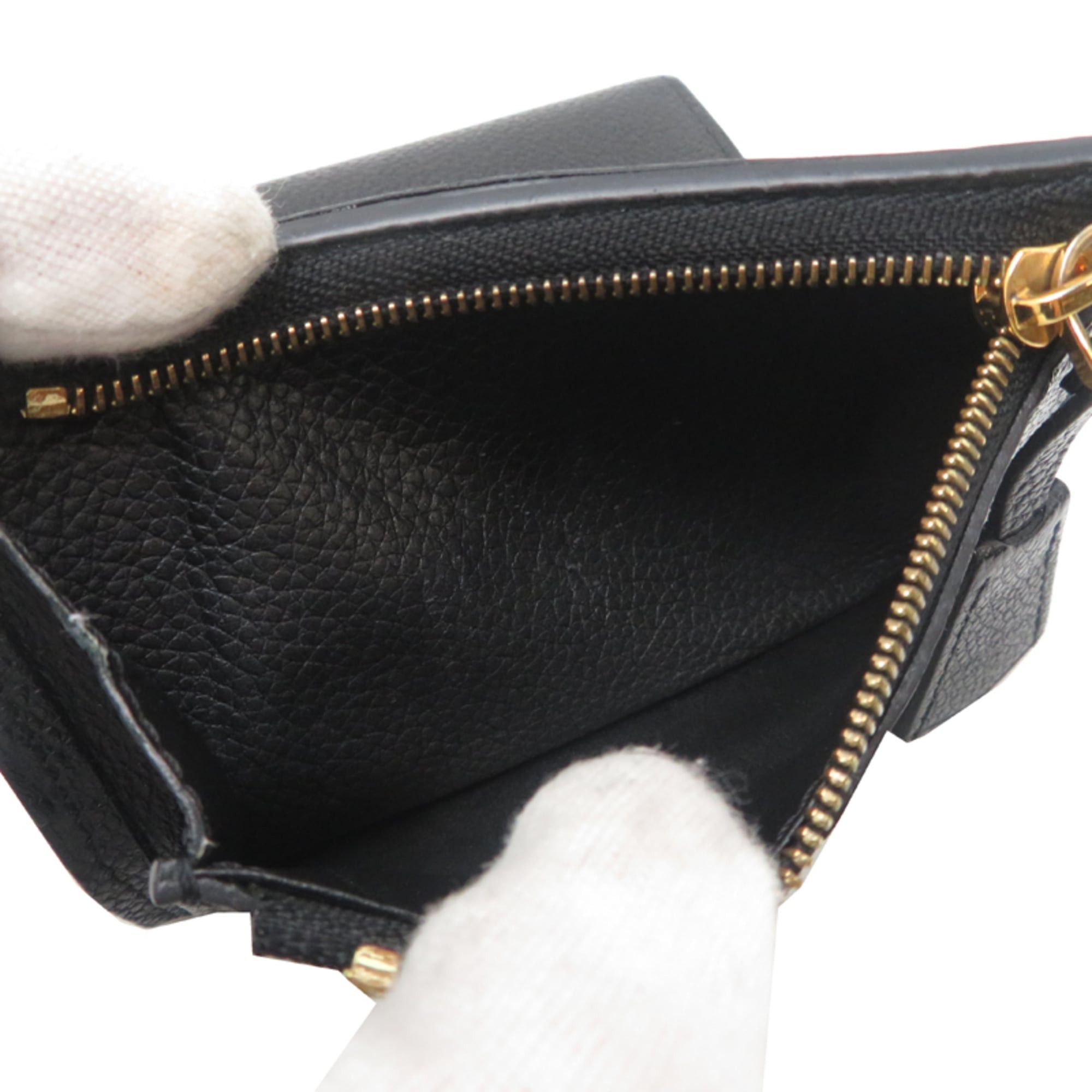 Louis Vuitton Louis Vuitton Portefeuille Pont Neuf Compact Women's Tri-fold Wallet M62184 Monogram Empreinte Noir (Black) Size ONE SIZE - 7 Thumbnail