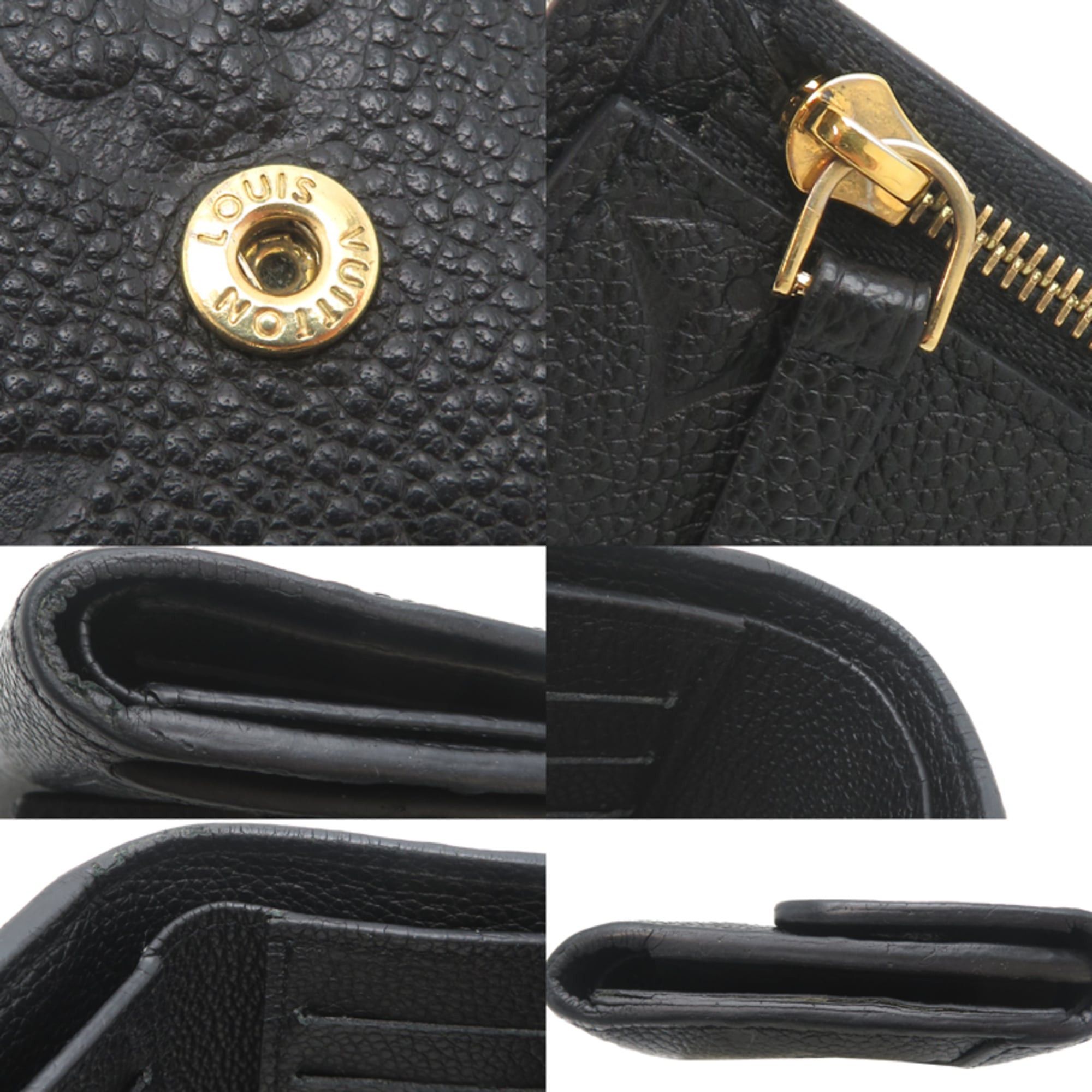 Louis Vuitton Louis Vuitton Portefeuille Pont Neuf Compact Women's Tri-fold Wallet M62184 Monogram Empreinte Noir (Black) Size ONE SIZE - 9 Thumbnail