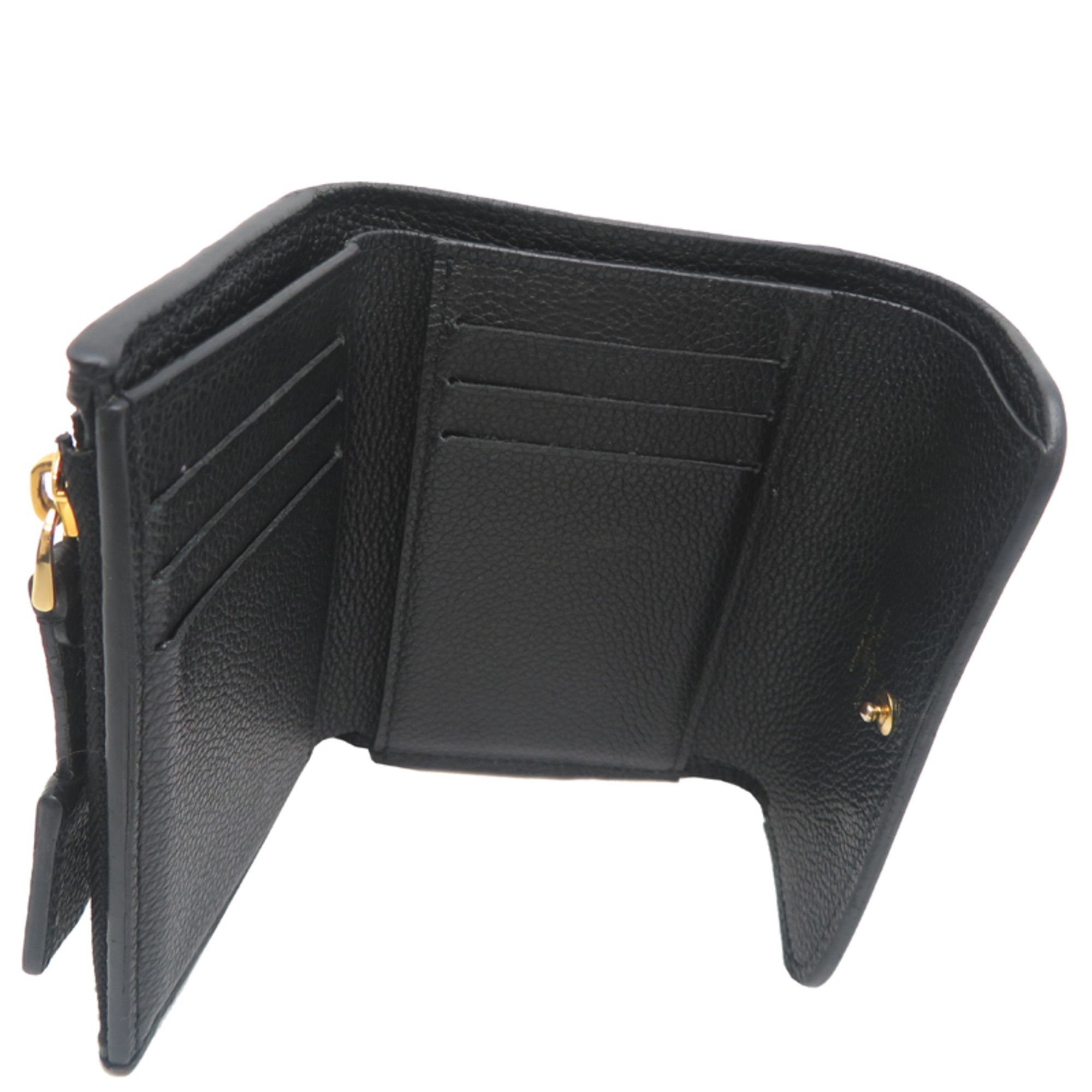 Louis Vuitton Louis Vuitton Portefeuille Pont Neuf Compact Women's Tri-fold Wallet M62184 Monogram Empreinte Noir (Black) Size ONE SIZE - 5 Thumbnail