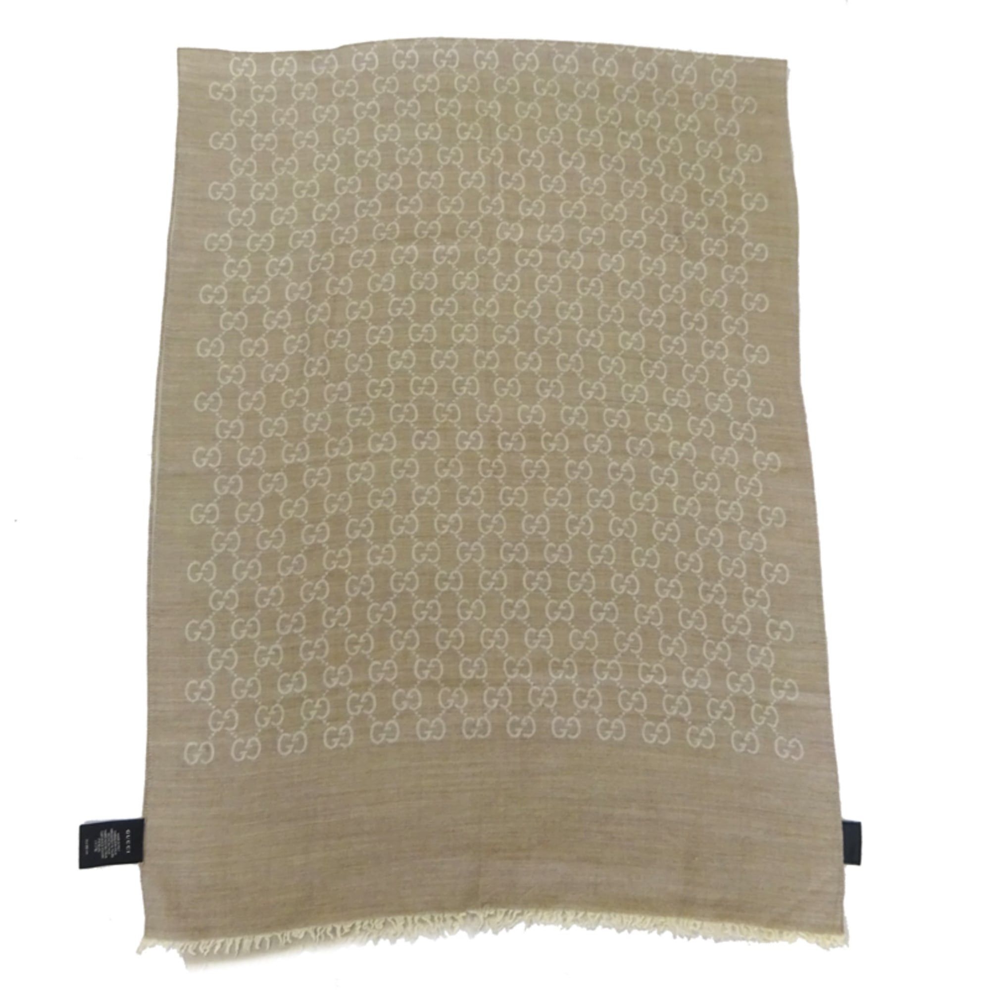 Gucci Gucci GG print large women's silk scarf/muffler in beige Size ONE SIZE - 2 Thumbnail