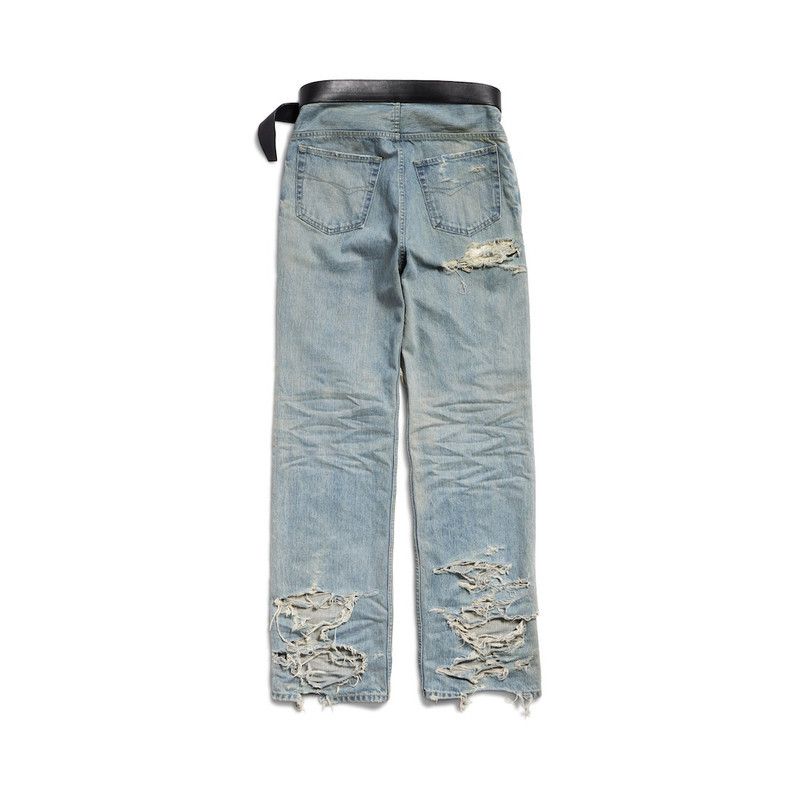 Balenciaga Integrated Belt Pants in Light Blue Size US 28 / EU 44 - 2 Thumbnail