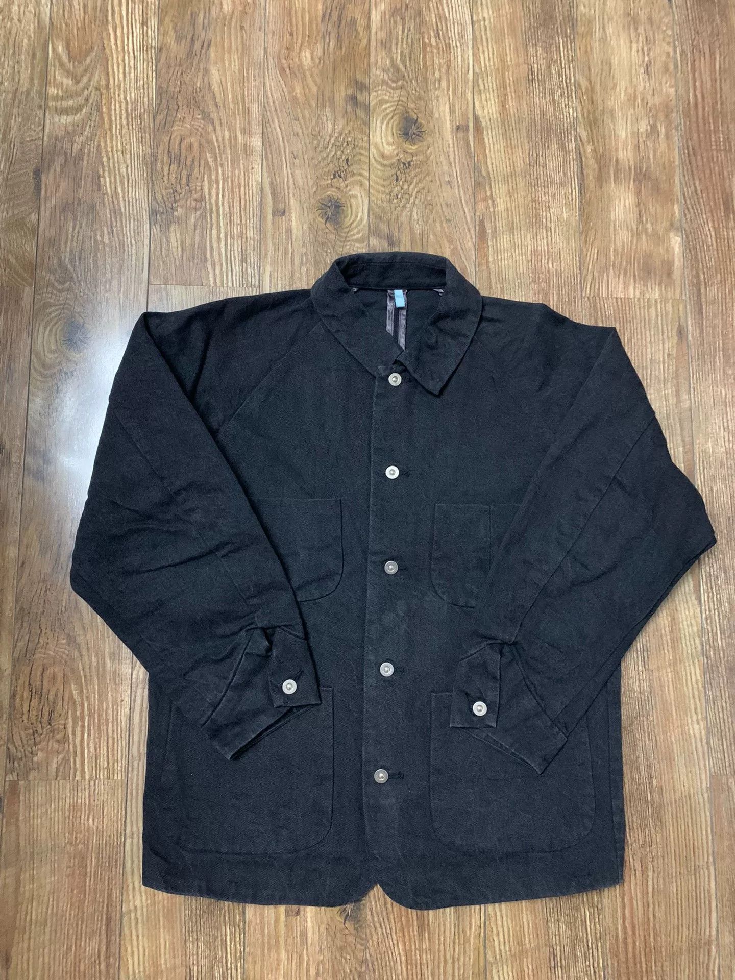 Japanese Brand FAW Japanese Black Denim Lapel Jacket Size US M / EU 48-50 / 2 - 3 Thumbnail