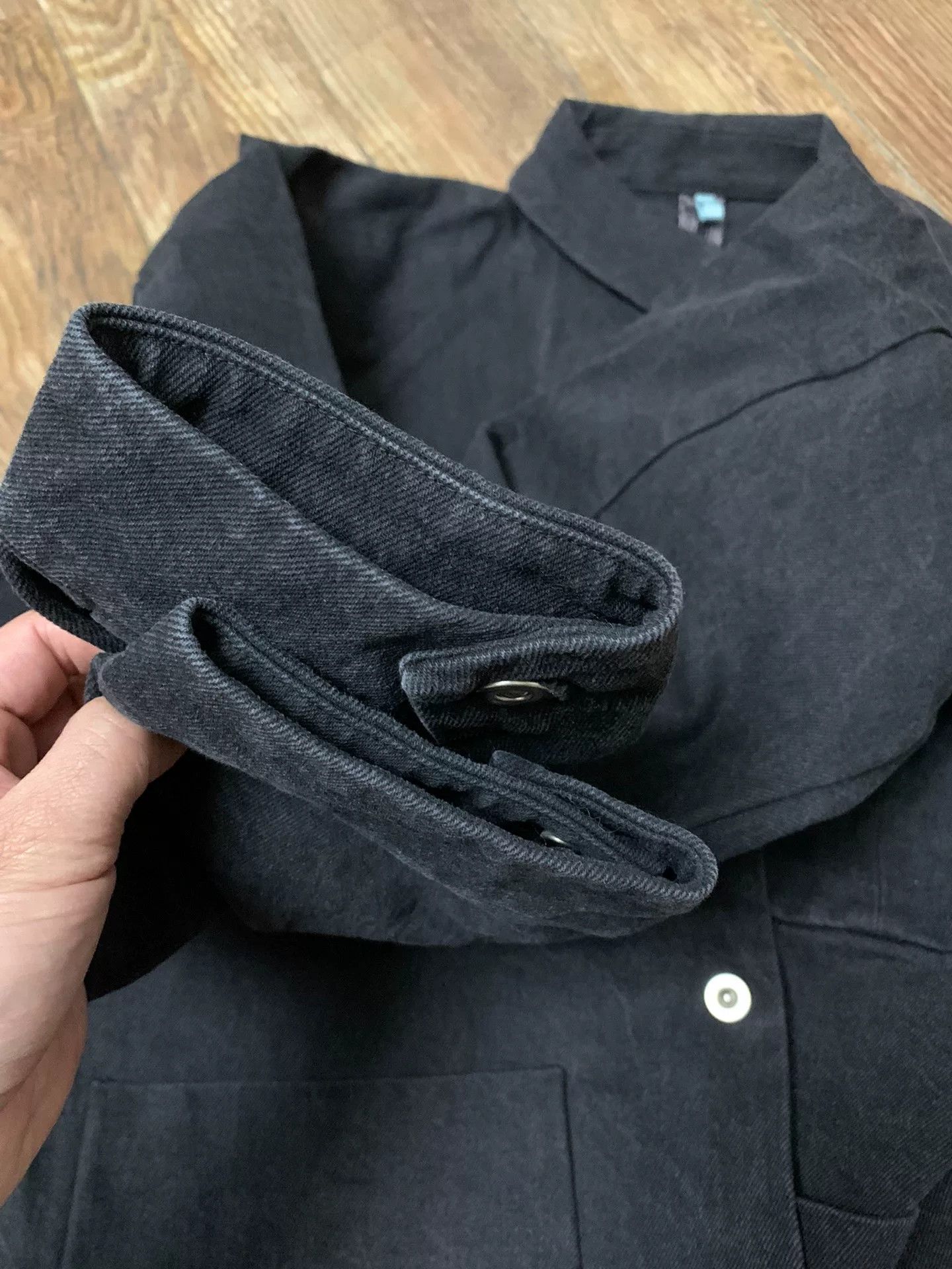 Japanese Brand FAW Japanese Black Denim Lapel Jacket Size US M / EU 48-50 / 2 - 8 Thumbnail