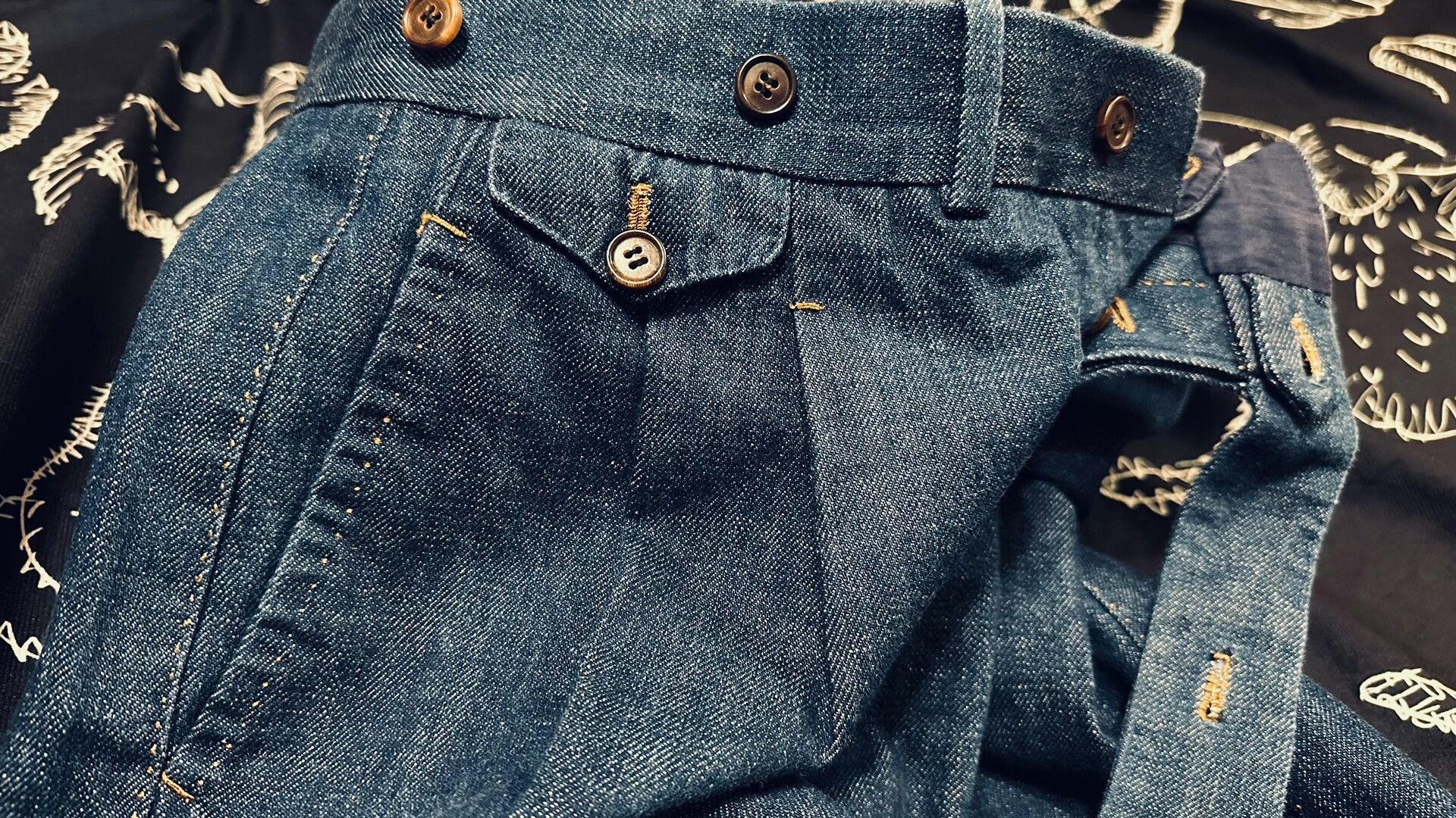 Japanese Brand Custom Handmade High-Waist Denim Pants Size US 34 / EU 50 - 7 Thumbnail