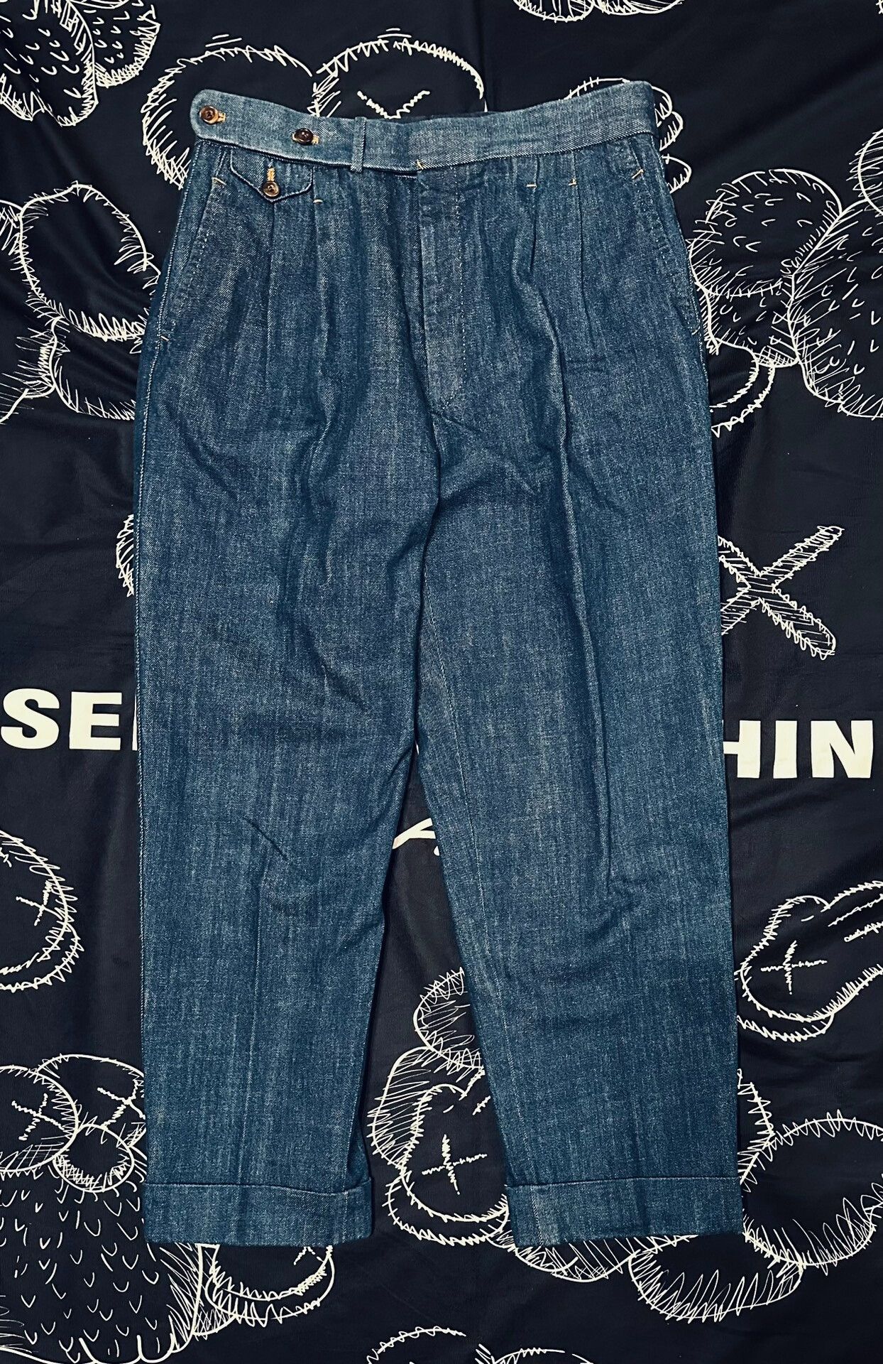 Japanese Brand Custom Handmade High-Waist Denim Pants Size US 34 / EU 50 - 3 Thumbnail