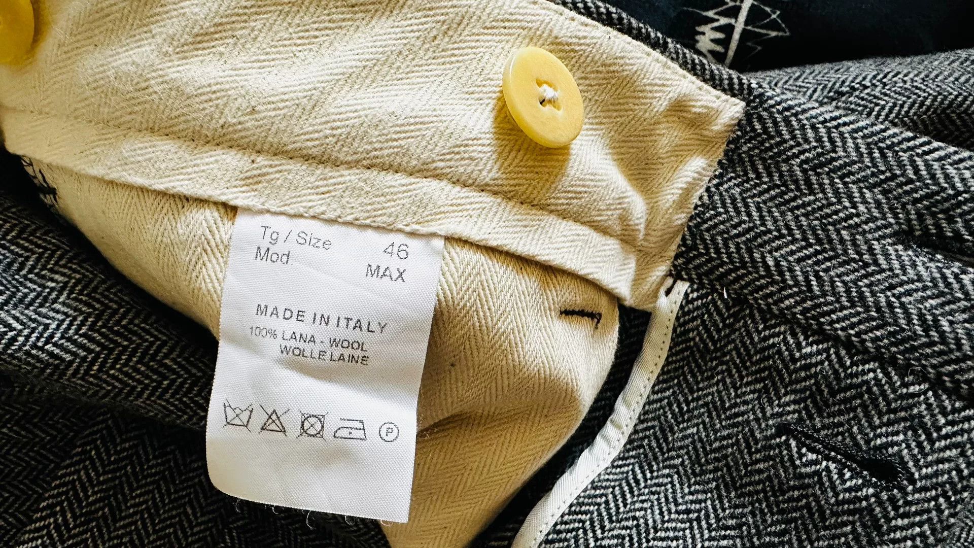 Japanese Brand Italian Wool Work Pants with Horn Buttons Size US 31 - 3 Thumbnail