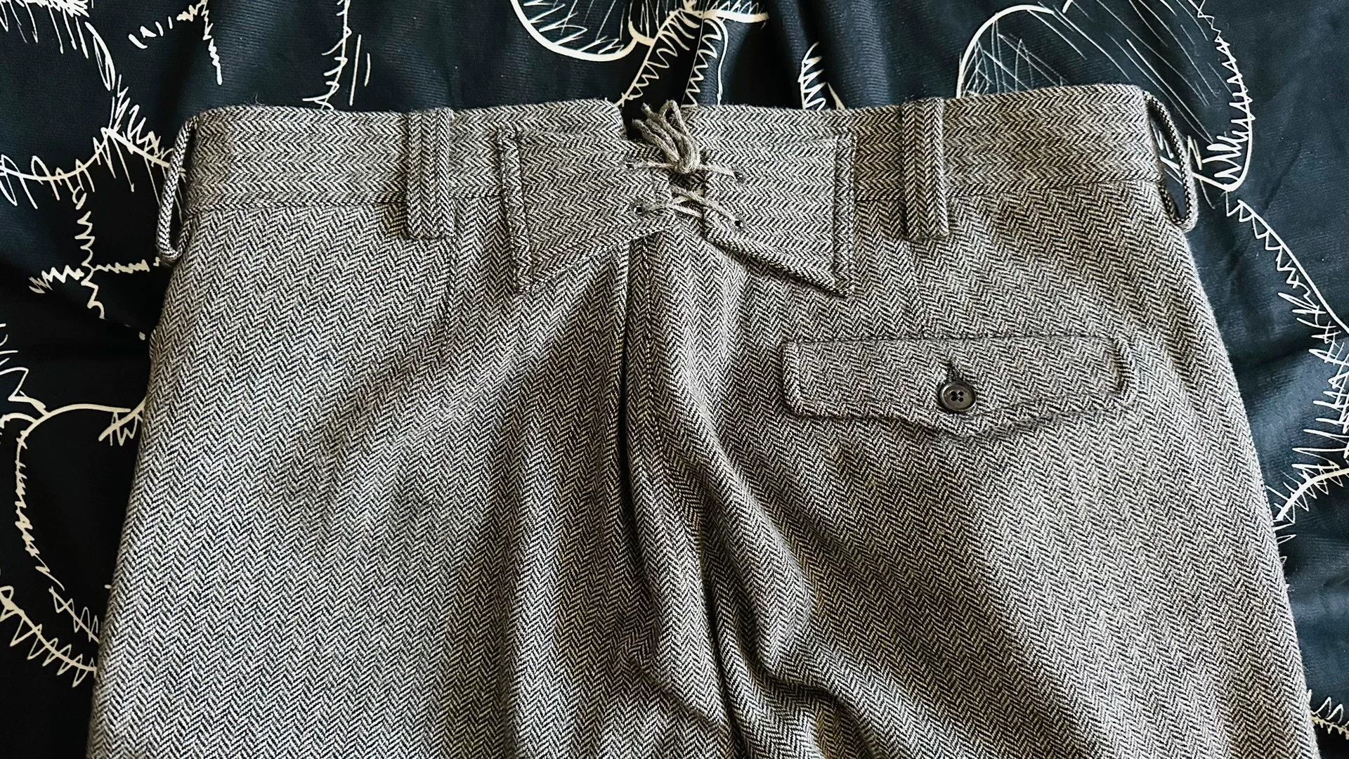 Japanese Brand Italian Wool Work Pants with Horn Buttons Size US 31 - 7 Thumbnail