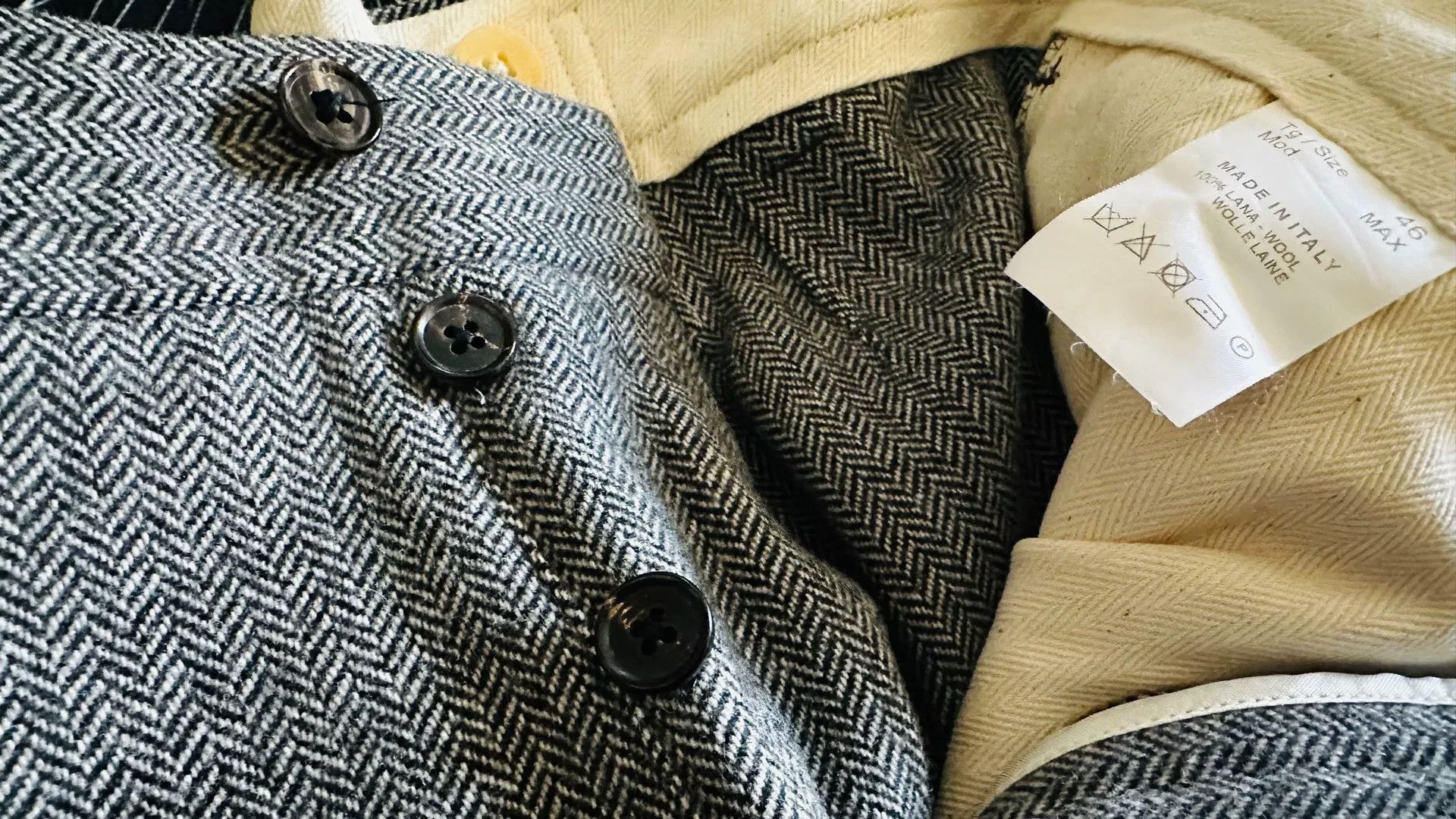 Japanese Brand Italian Wool Work Pants with Horn Buttons Size US 31 - 5 Thumbnail