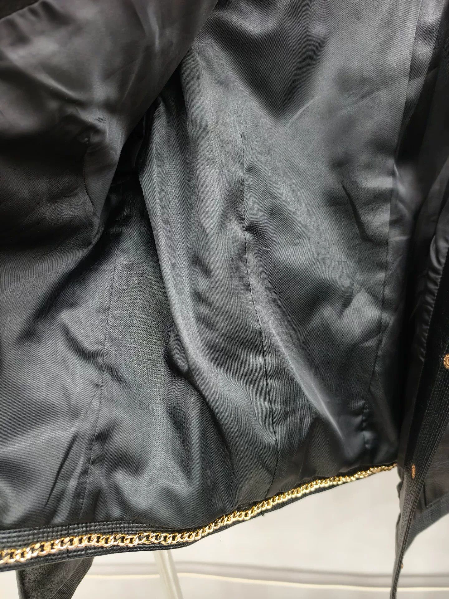 Japanese Brand Black Leather Jacket with Gold Accents Size M / US 6-8 / IT 42-44 - 3 Thumbnail
