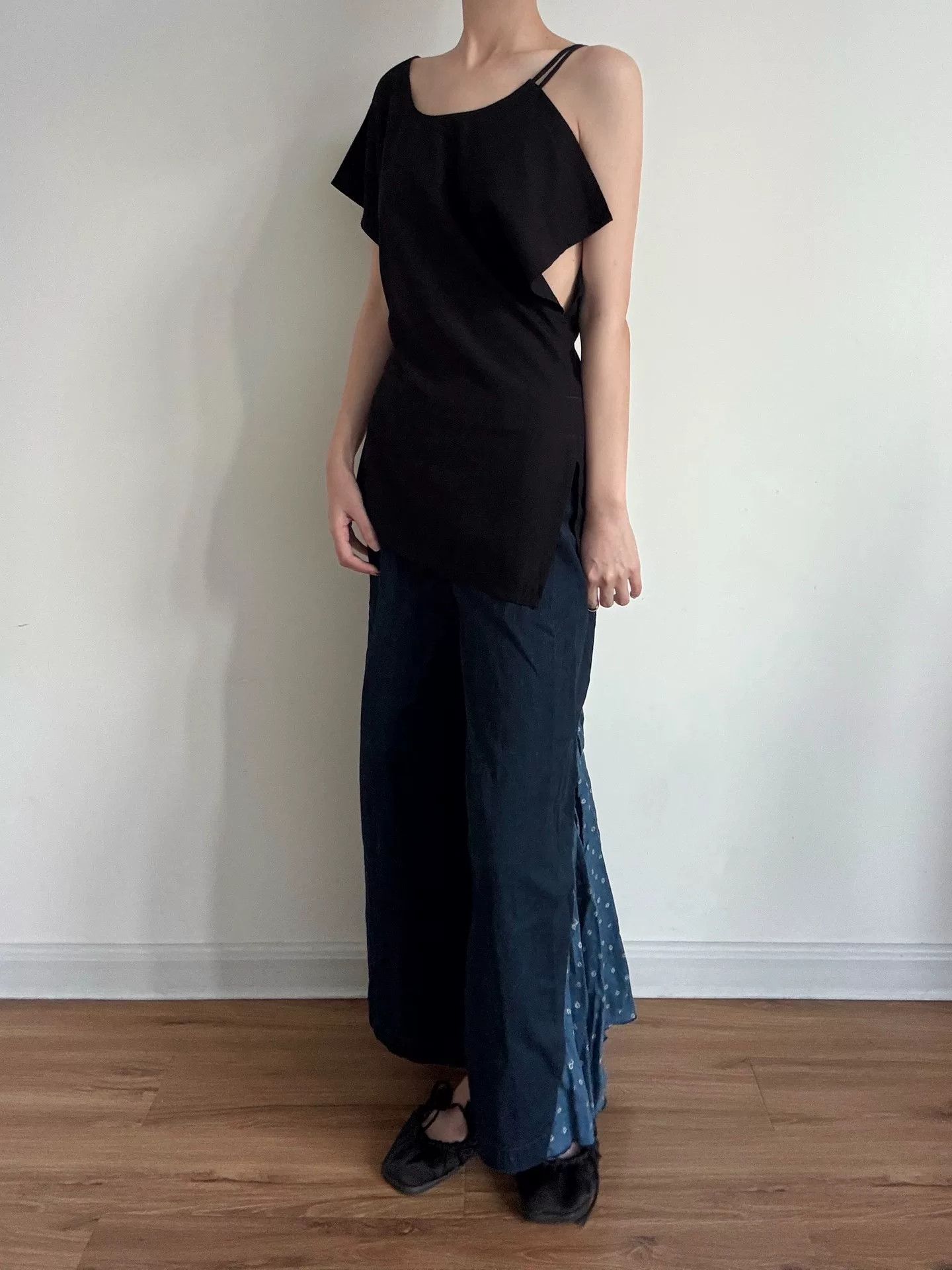 Yohji Yamamoto Black Asymmetric Shoulder Top by Limi Feu Size S / US 4 / IT 40 - 3 Thumbnail