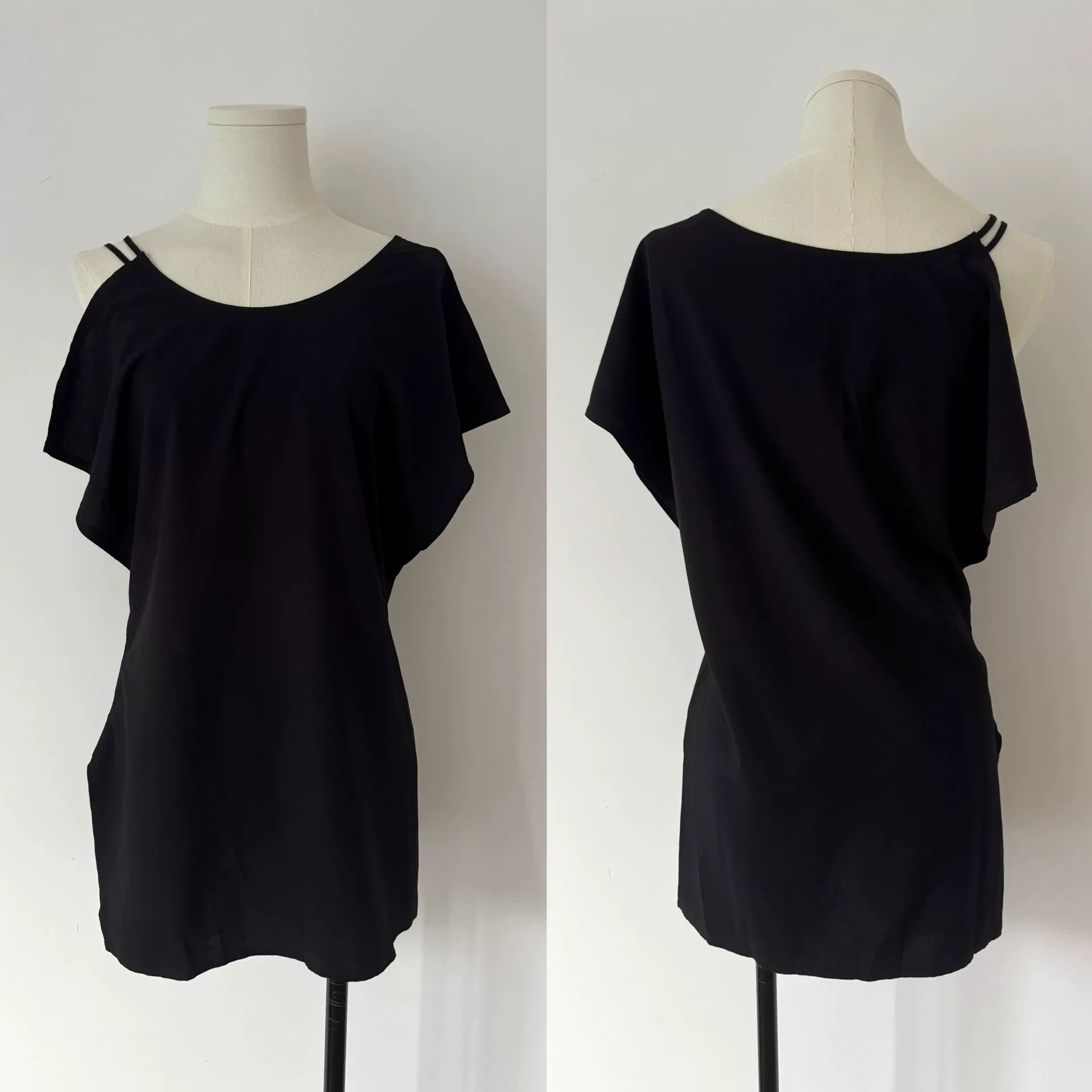 Yohji Yamamoto Black Asymmetric Shoulder Top by Limi Feu Size S / US 4 / IT 40 - 7 Thumbnail