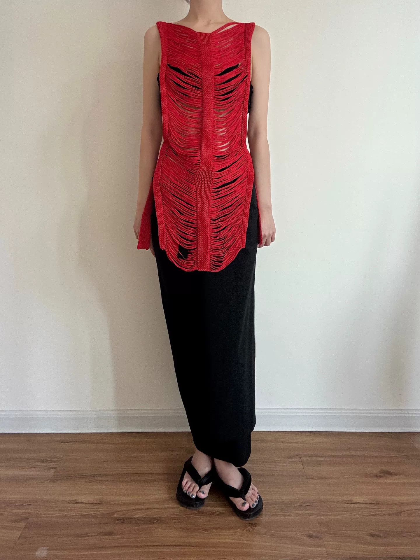 Comme des Garcons Red Knit Top by Limi Feu Size M / US 6-8 / IT 42-44 - 2 Thumbnail