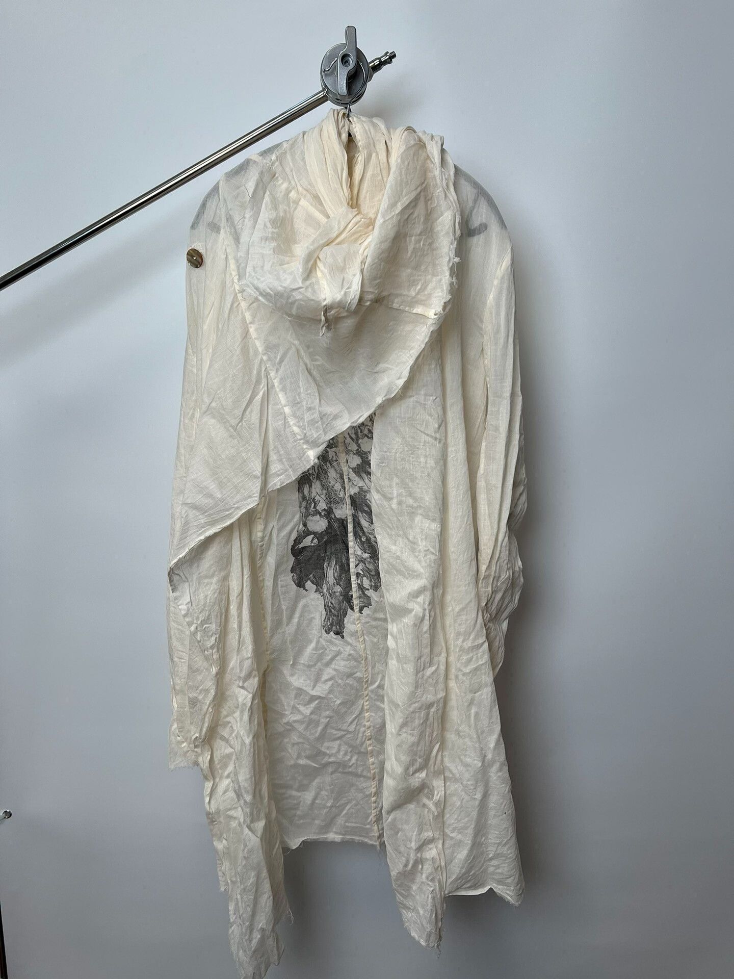 Ethereal Linen Jacket with Artistic Print