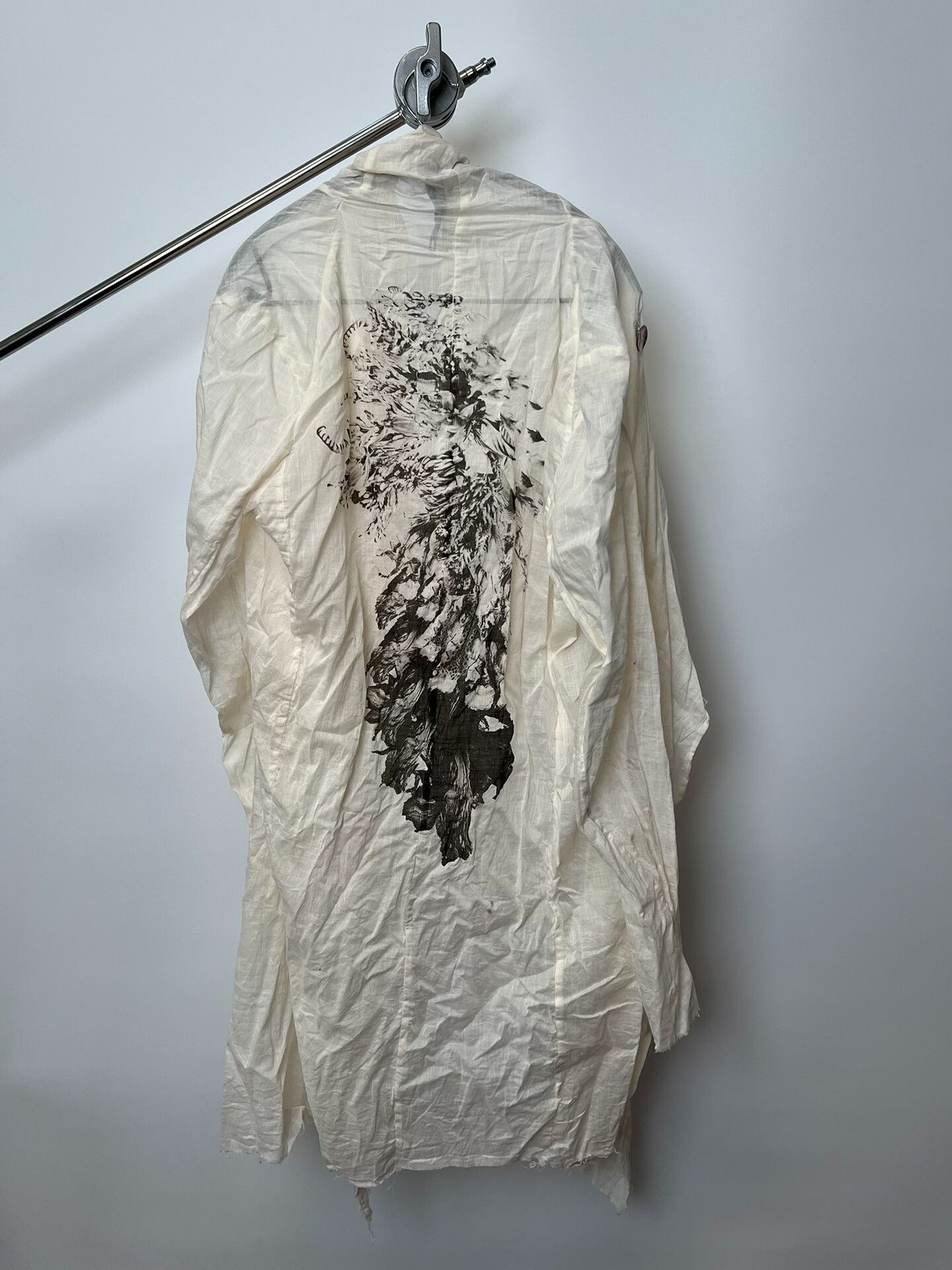 Ethereal Linen Jacket with Artistic Print