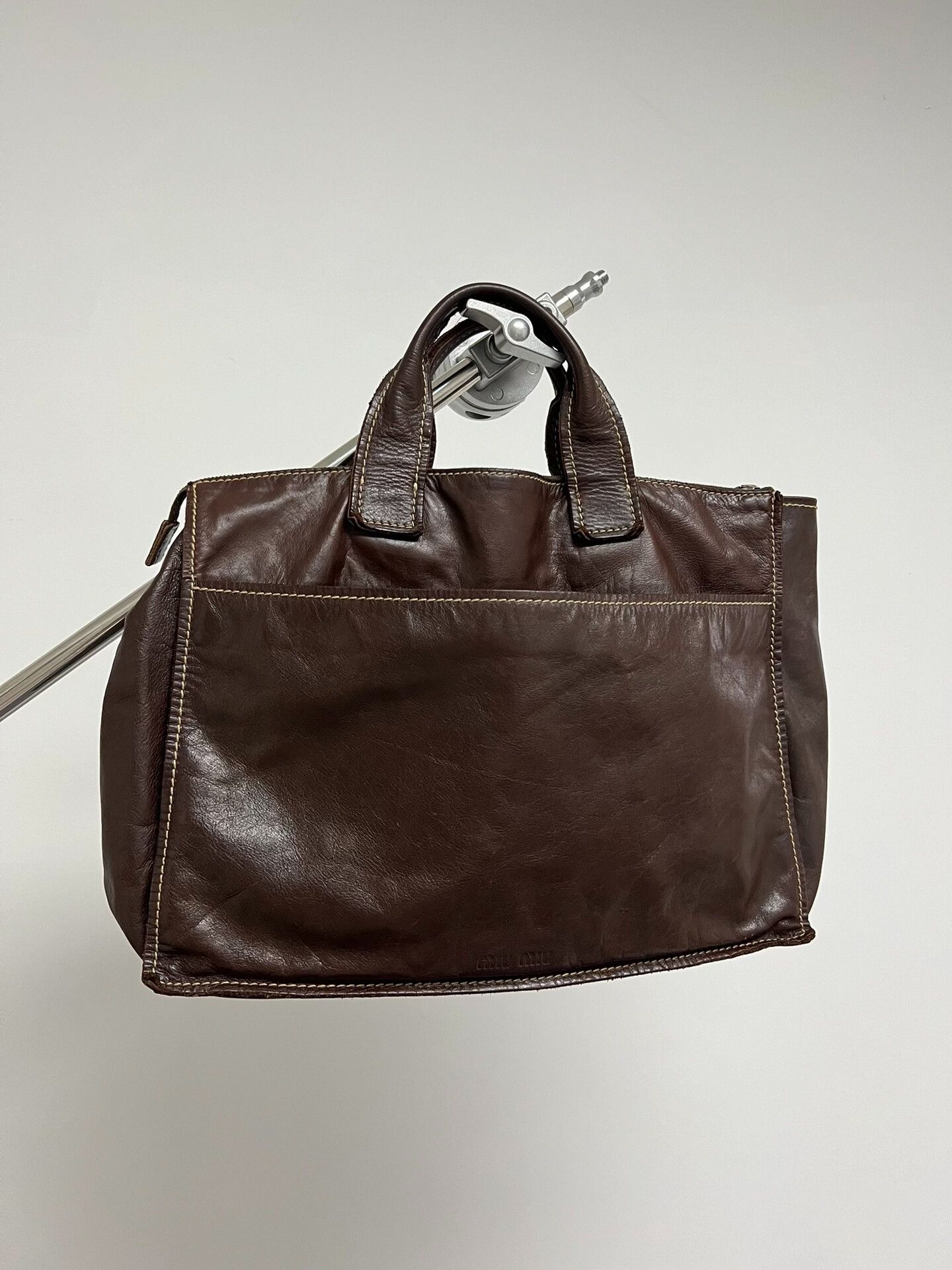 Miu Miu Miu Miu Brown Lambskin Handbag Size ONE SIZE - 2 Thumbnail