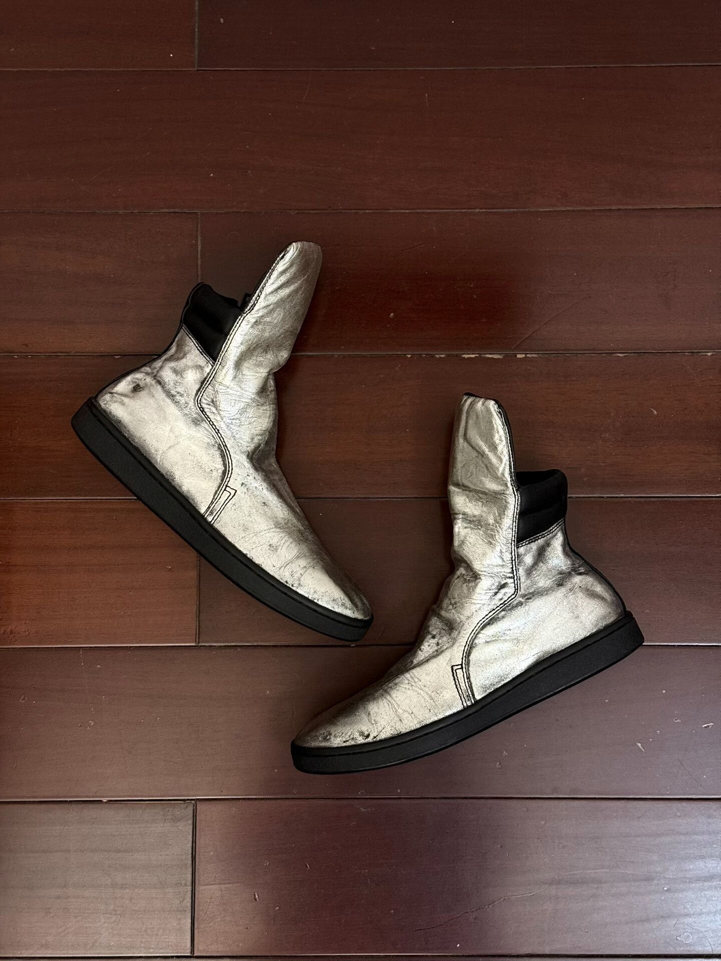 Japanese Brand Metallic Dark Vintage Ankle Boots Size US 9 / EU 42 - 5 Thumbnail