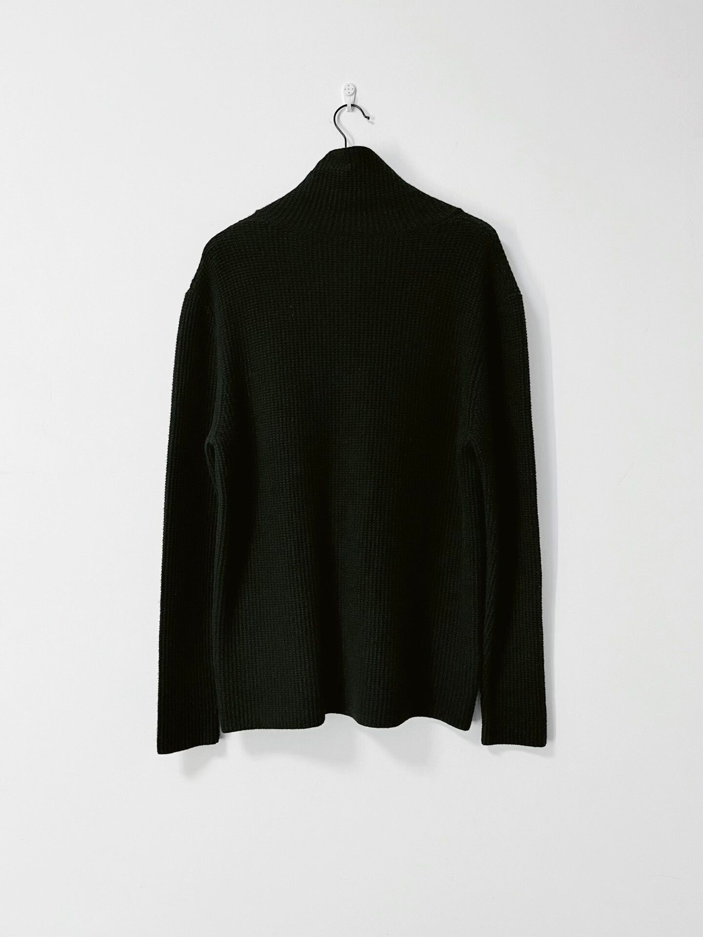 Japanese Brand Black High Neck Wool Sweater Size US L / EU 52-54 / 3 - 2 Thumbnail