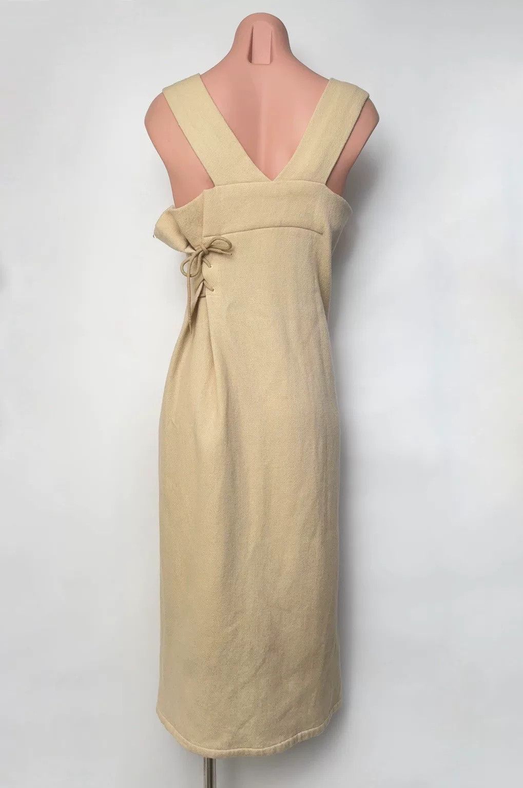 Y's Y's Beige Tie-Front Strap Dress Size M / US 6-8 / IT 42-44 - 2 Thumbnail
