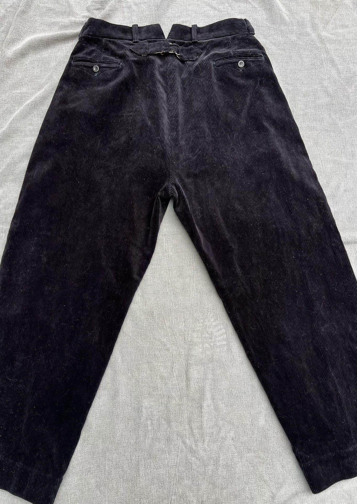 Vintage Black Wide-Leg Corduroy Trousers Size 30" / US 8 / IT 44 - 7 Thumbnail