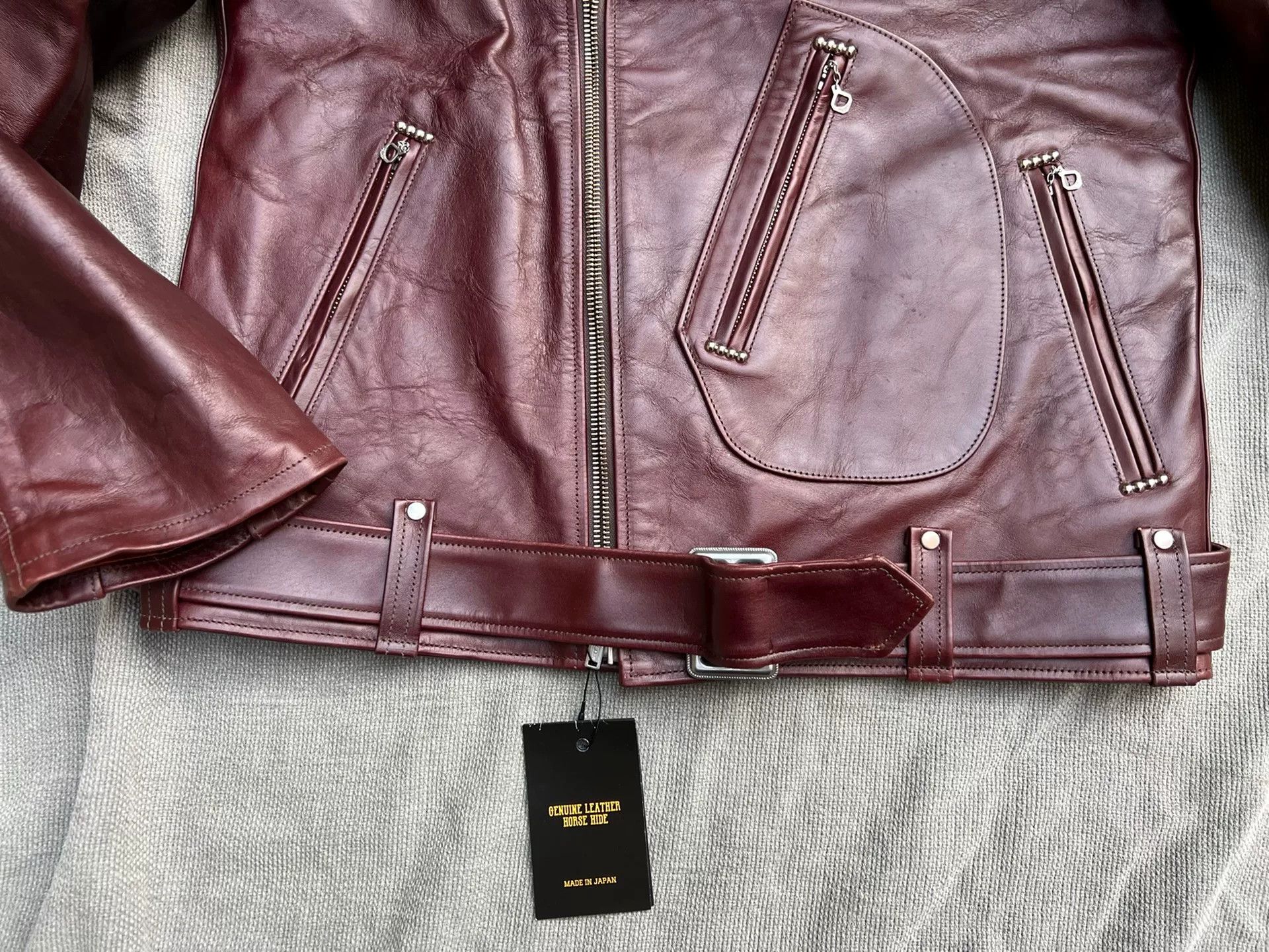 Japanese Brand Japanese Wine Red Motorcycle Jacket Size US M / EU 48-50 / 2 - 2 Thumbnail